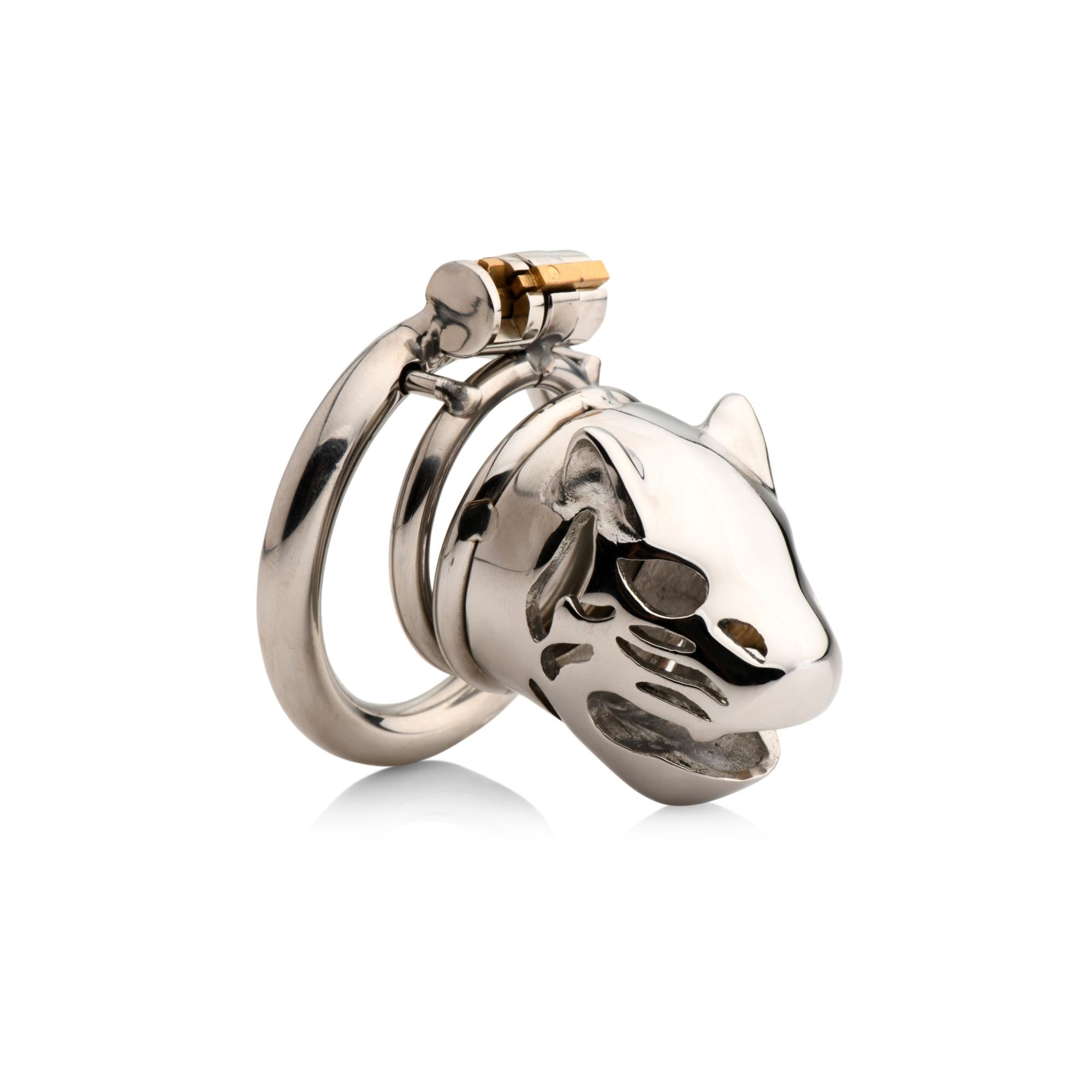 Master Series Caged Cougar Stainless Steel Locking Chastity Cage