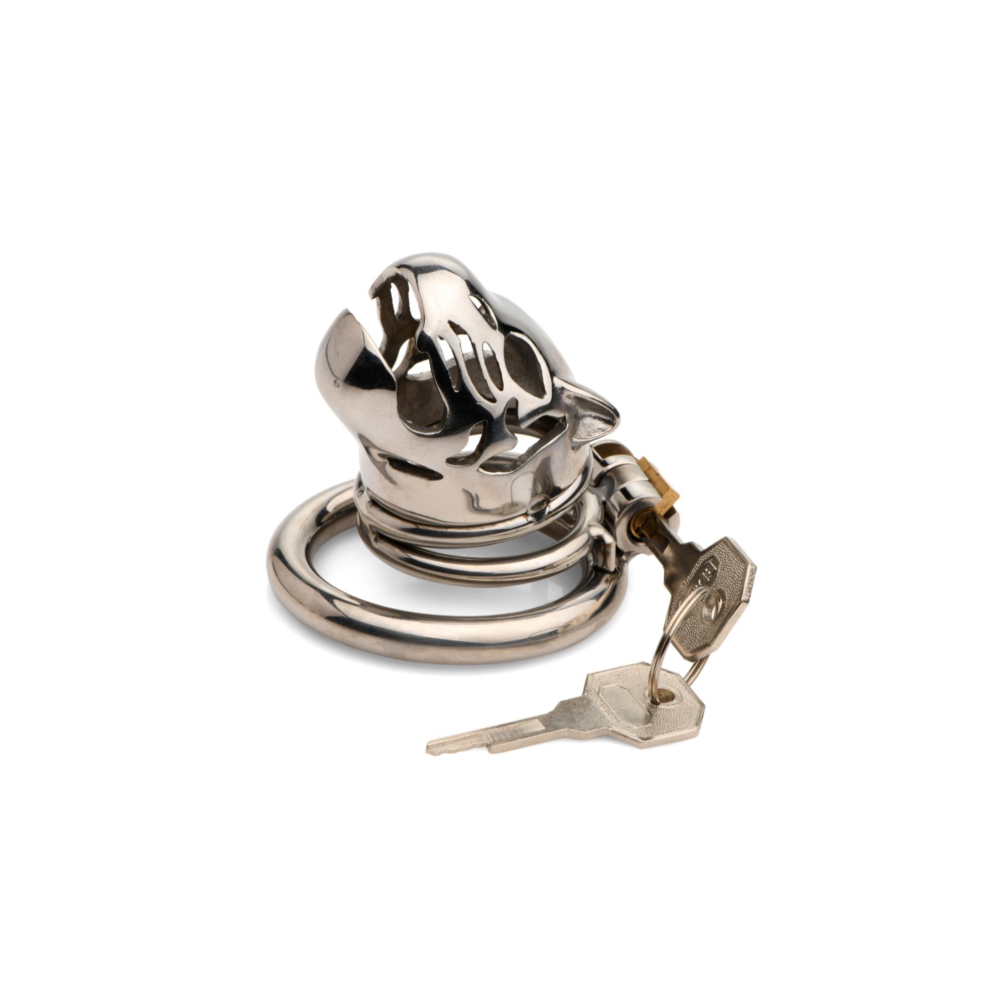 Master Series Caged Cougar Stainless Steel Locking Chastity Cage