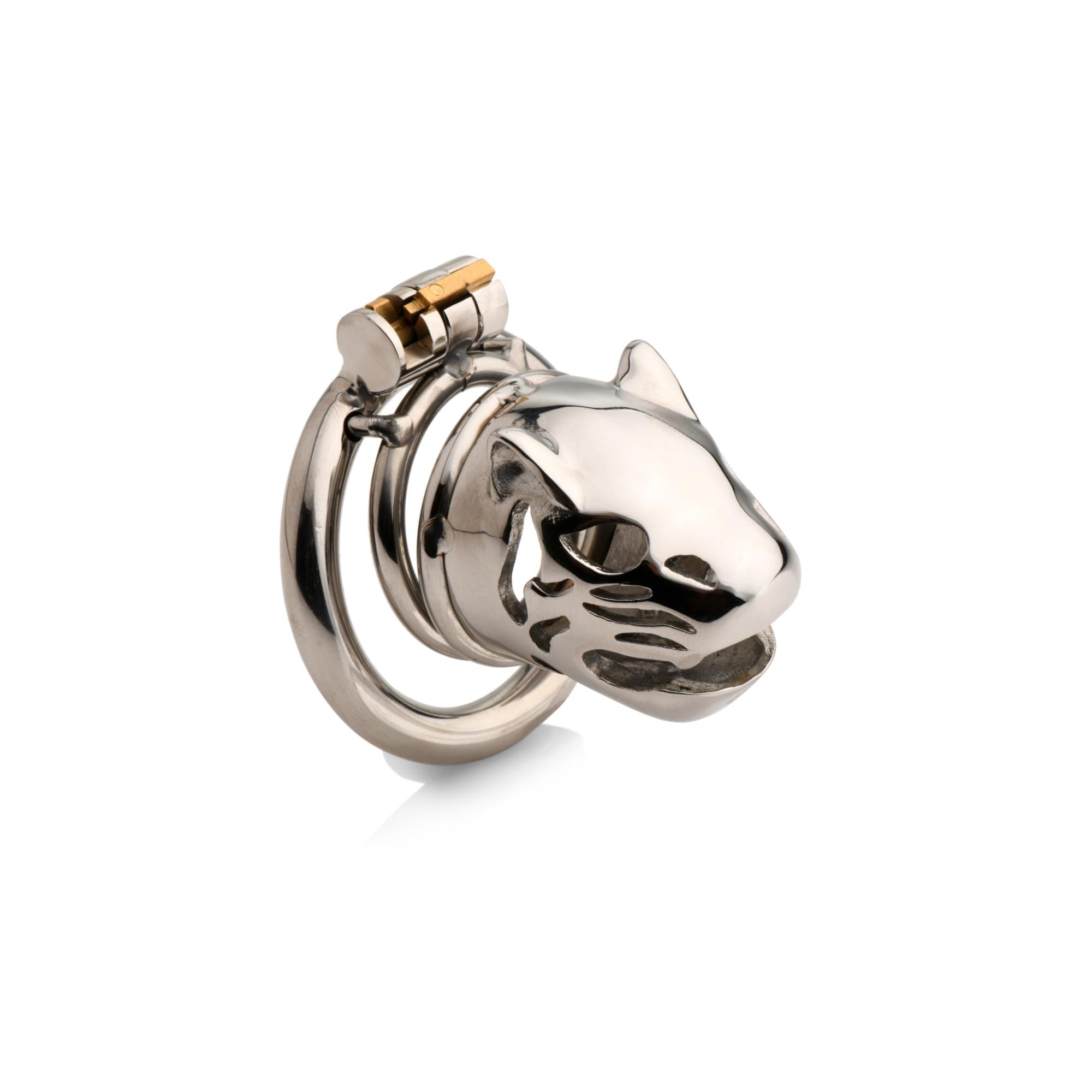 Master Series Caged Cougar Stainless Steel Locking Chastity Cage