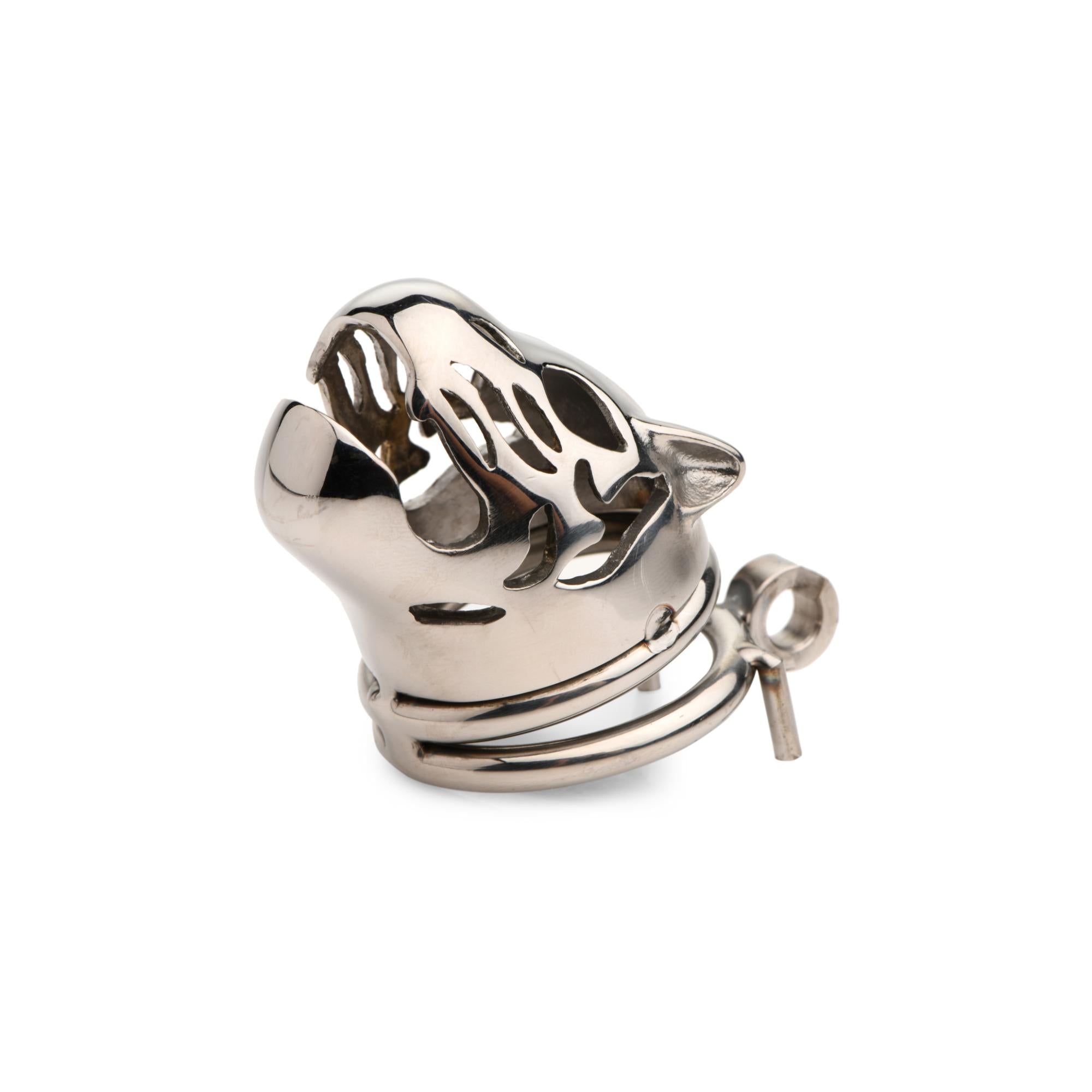 Master Series Caged Cougar Stainless Steel Locking Chastity Cage