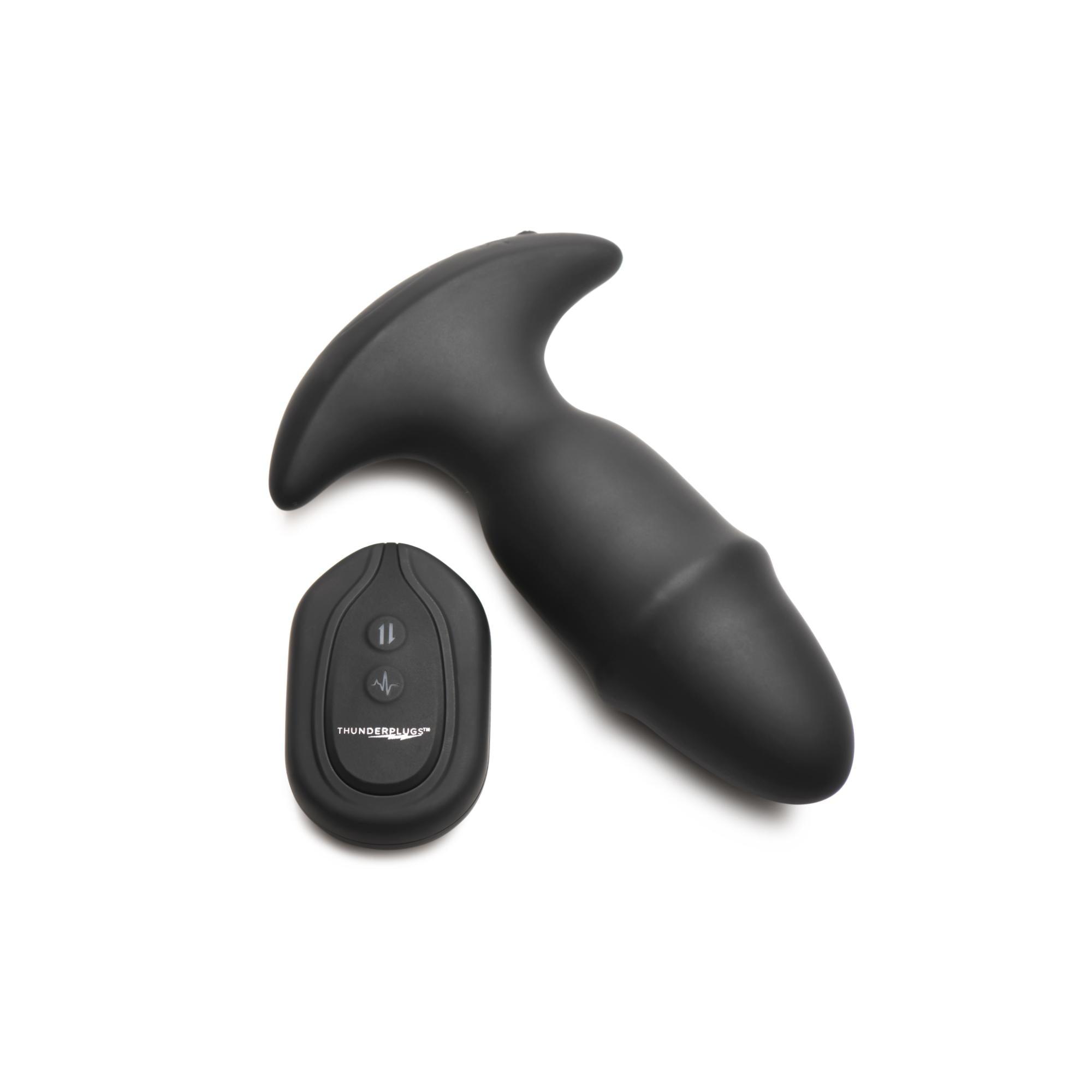 Thunder Plug Butt Slider 7x Sliding Ring Silicone Rechargeable Missle Plug with Remote Control