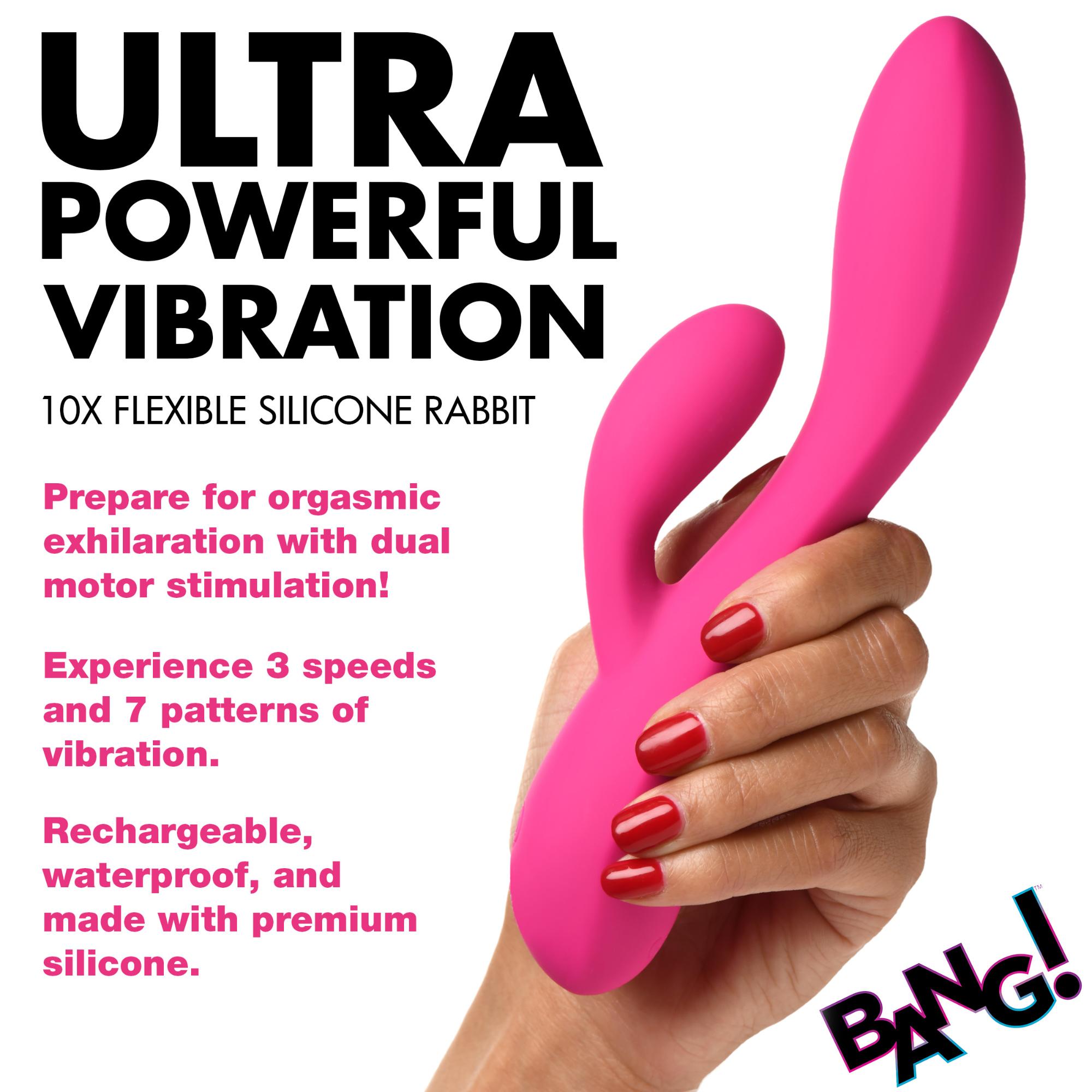 Bang! 10X Flexible Rechargeable Silicone Rabbit Vibrator