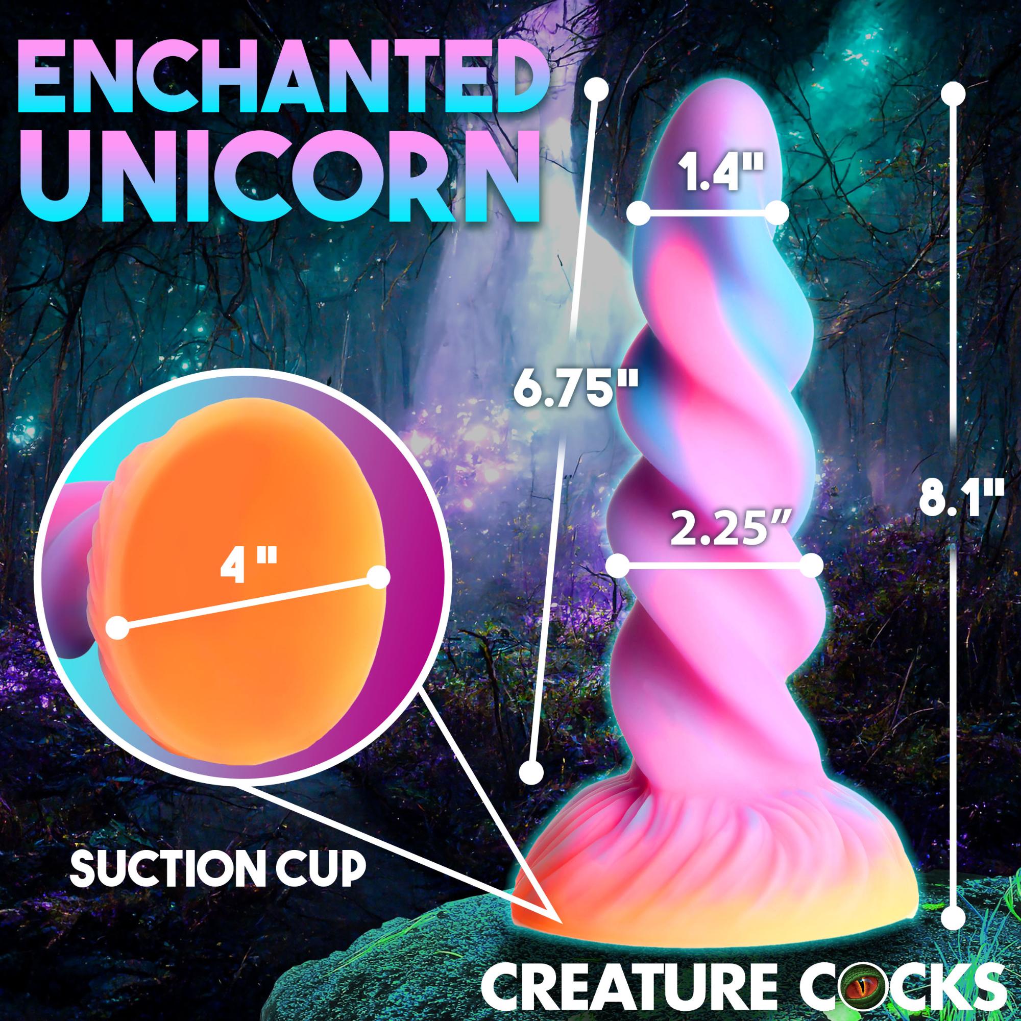 Creature Cocks Moon Rider Glow in the Dark Unicorn Silicone Dildo