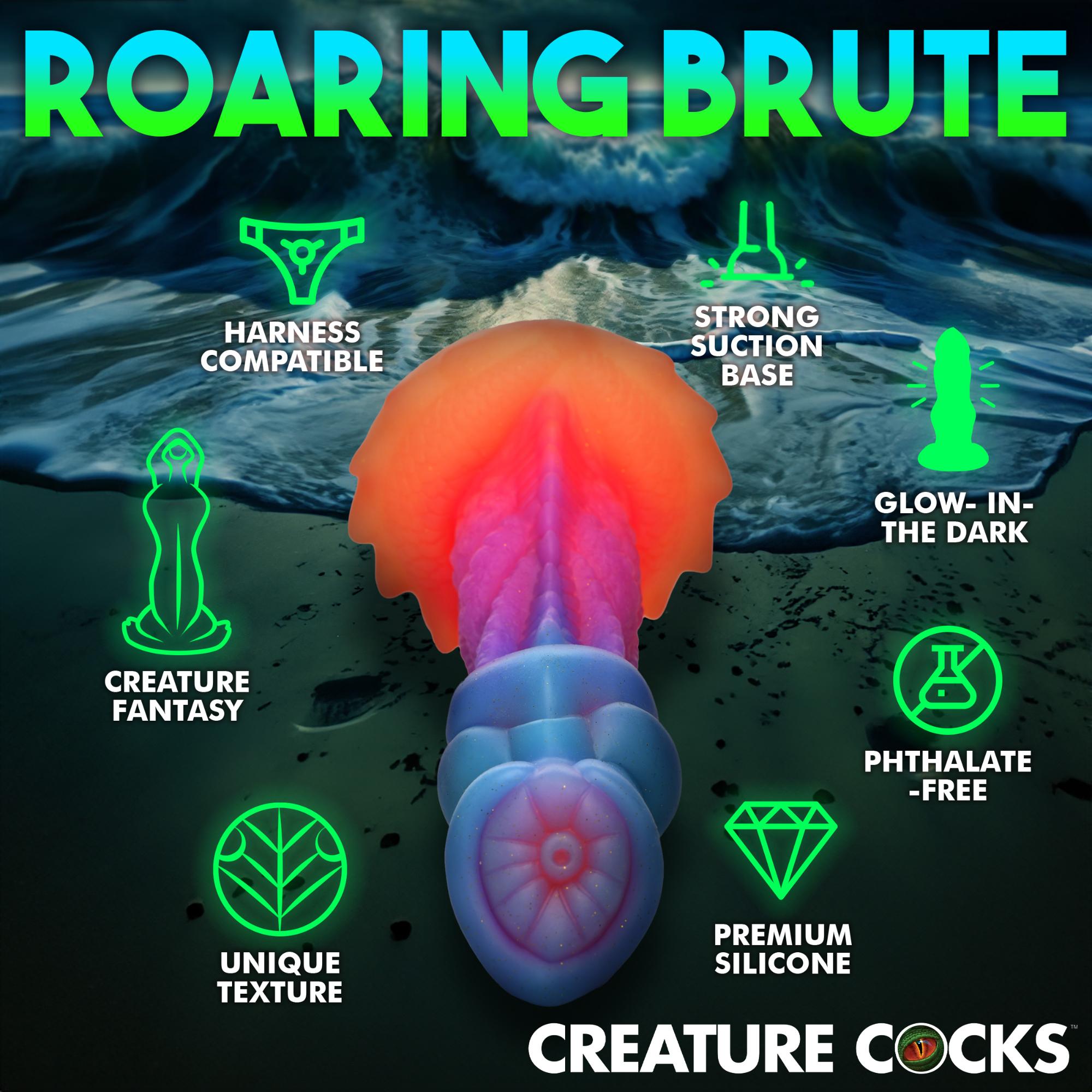 Creature Cocks Aqua-Cock Glow in the Dark Silicone Dildo