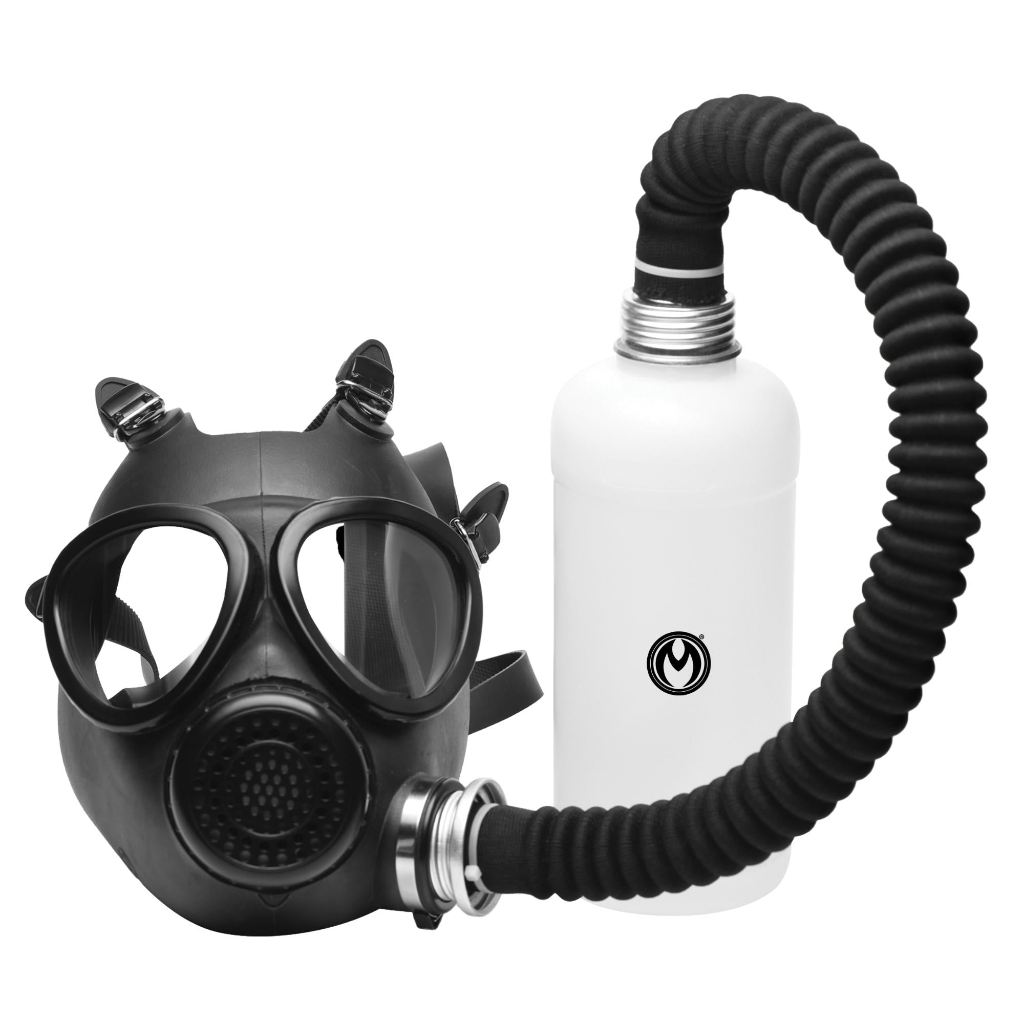 Master Series Inhaler Gas Mask with Bottle - Black/White