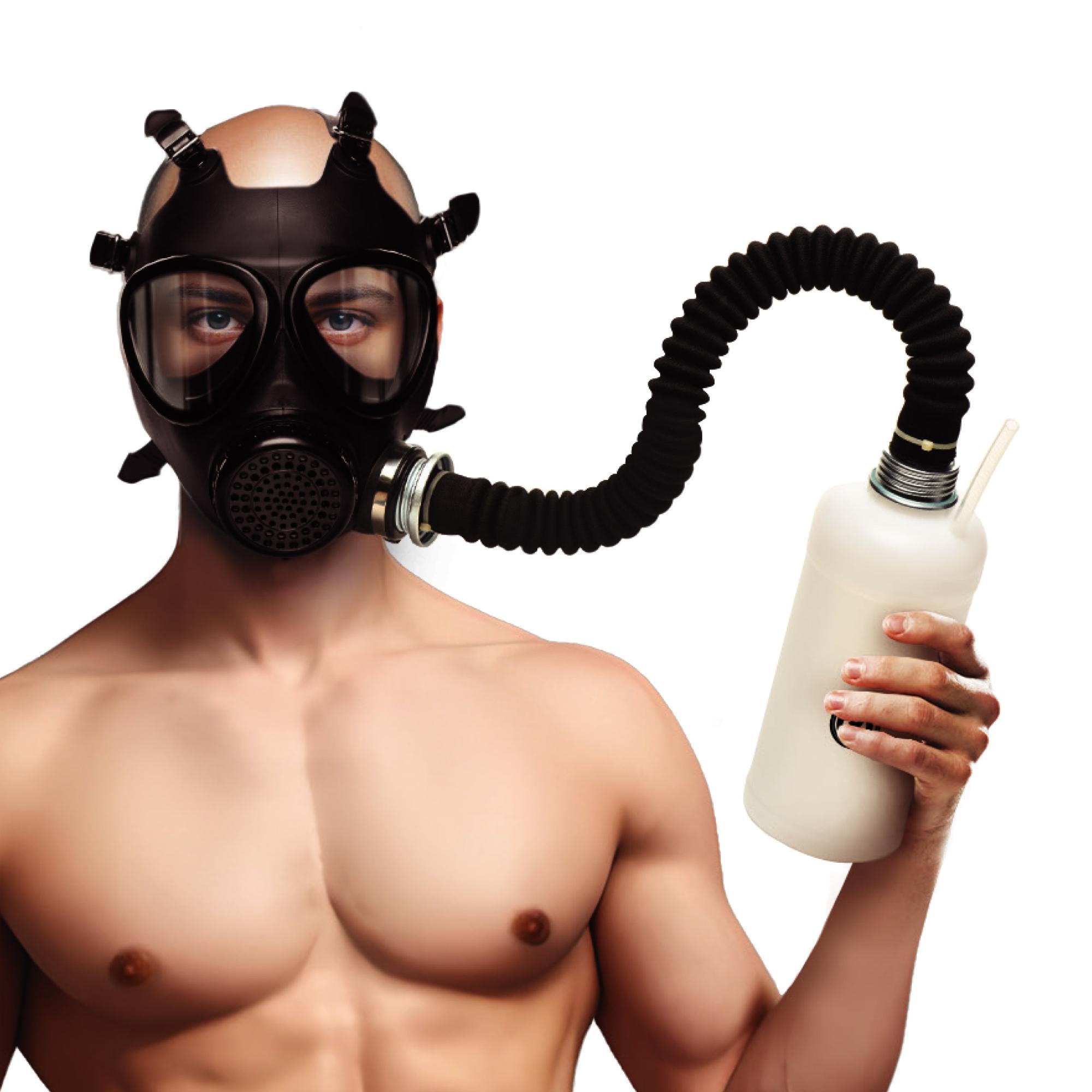 Master Series Inhaler Gas Mask with Bottle - Black/White