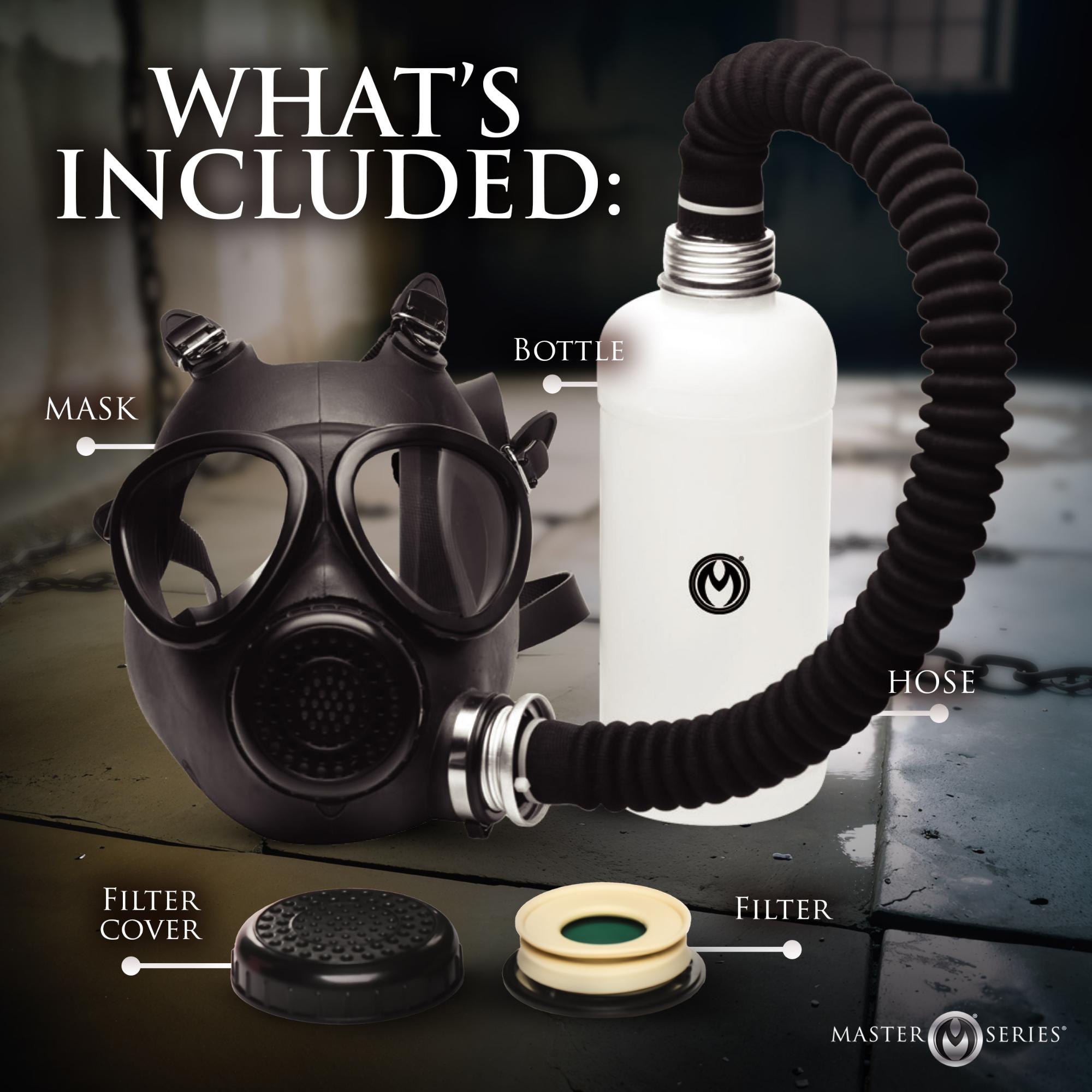 Master Series Inhaler Gas Mask with Bottle - Black/White