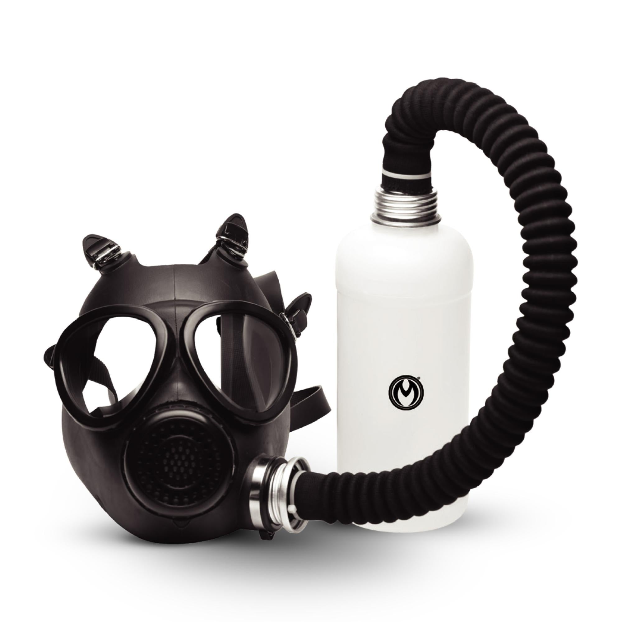 Master Series Inhaler Gas Mask with Bottle - Black/White