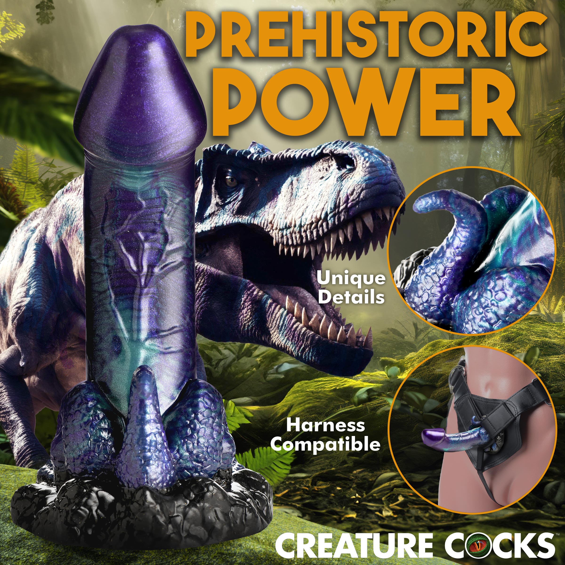 Creature Cocks Dino Dick Dinosaur Silicone Dildo - Large