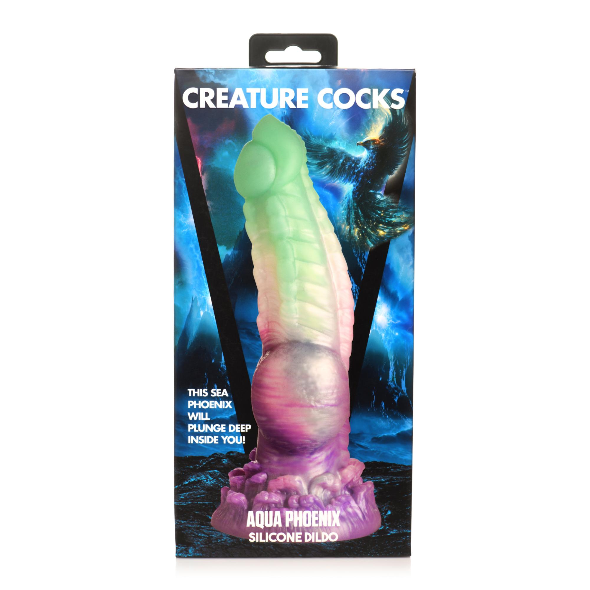 Creature Cocks Aqua Phoenix Silicone Dildo