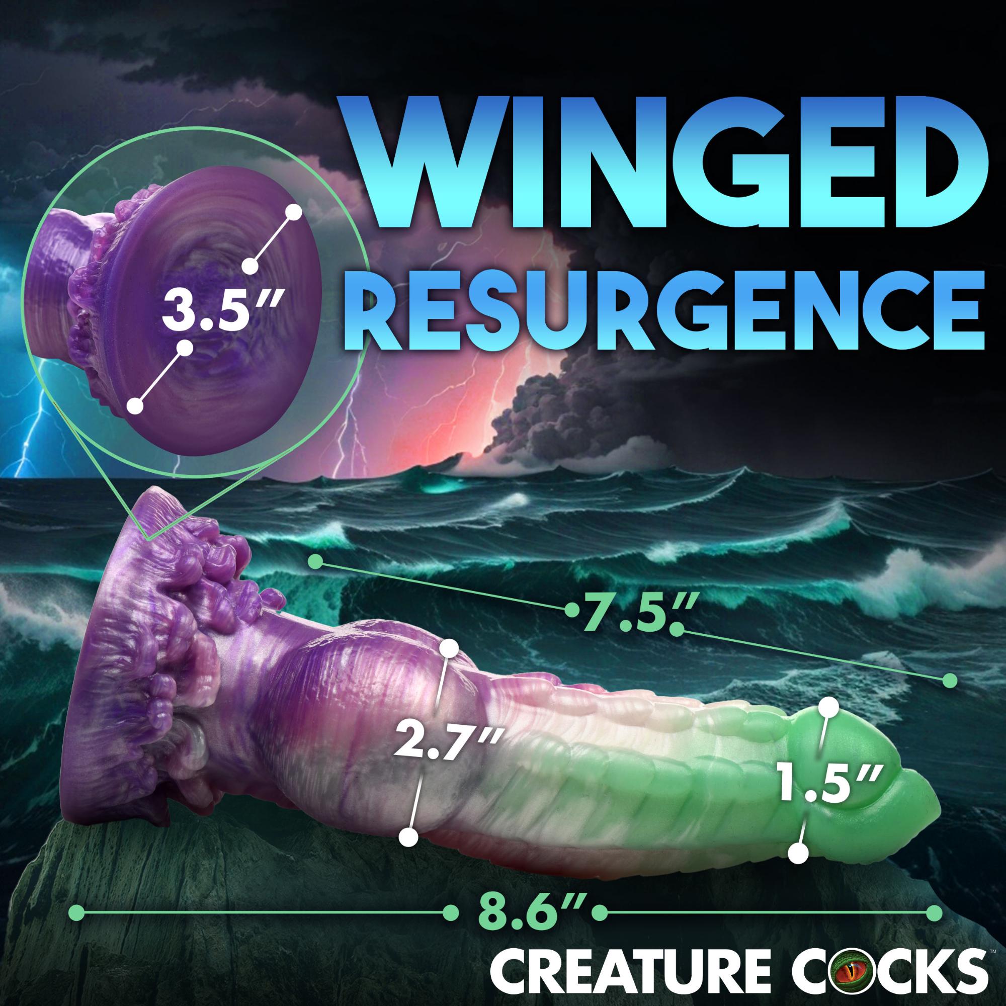 Creature Cocks Aqua Phoenix Silicone Dildo