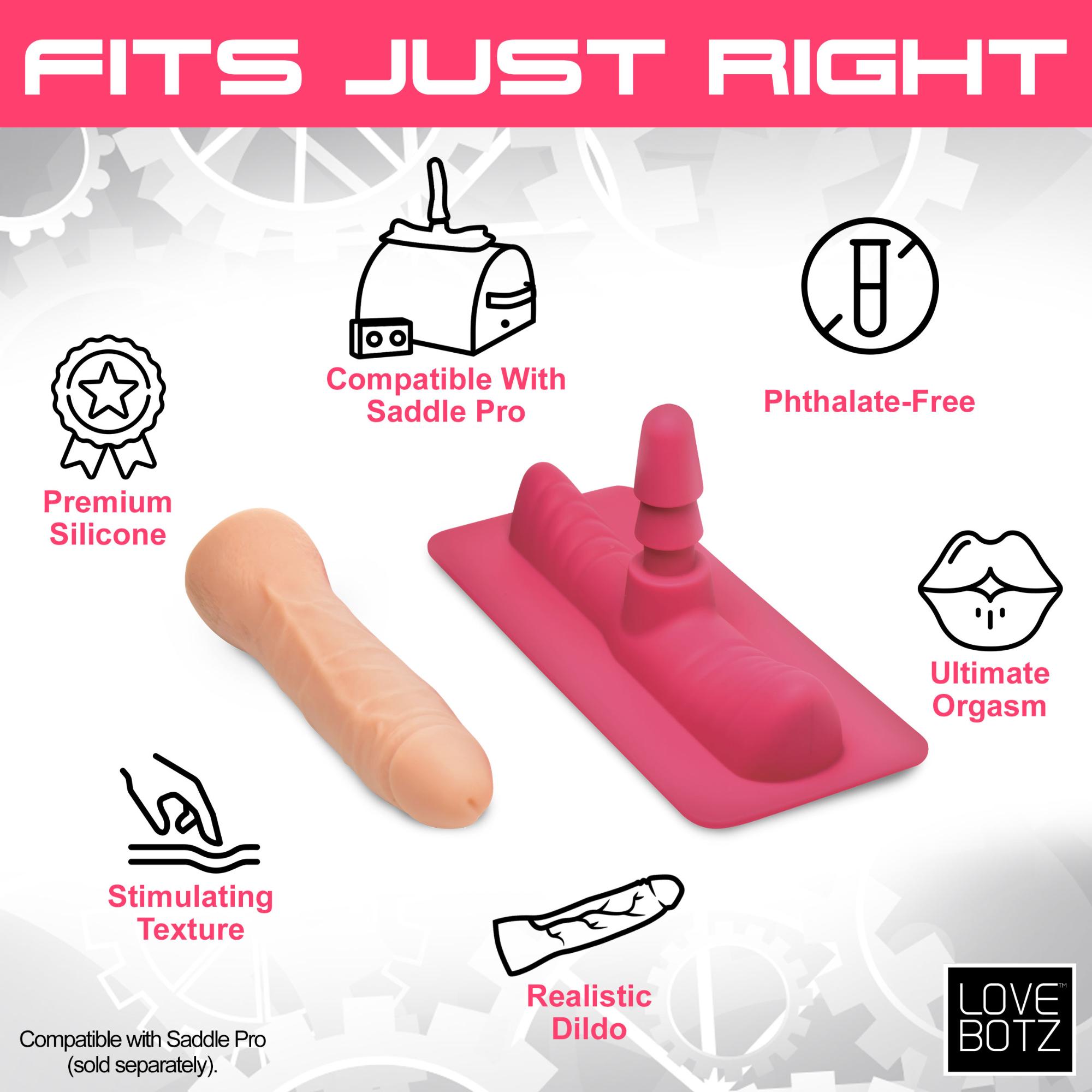 LoveBotz Saddle Adapter with Silicone Dildo