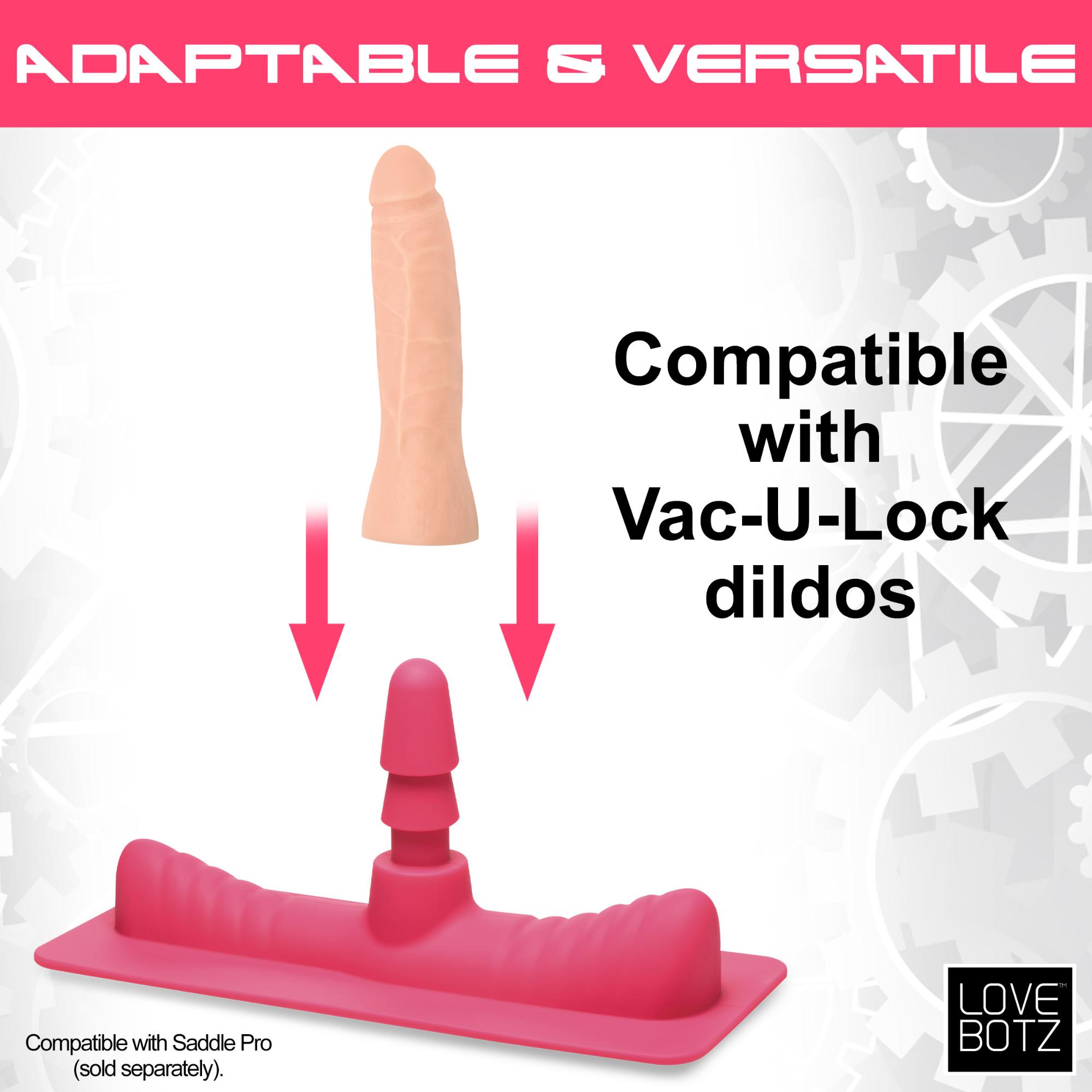 LoveBotz Saddle Adapter with Silicone Dildo