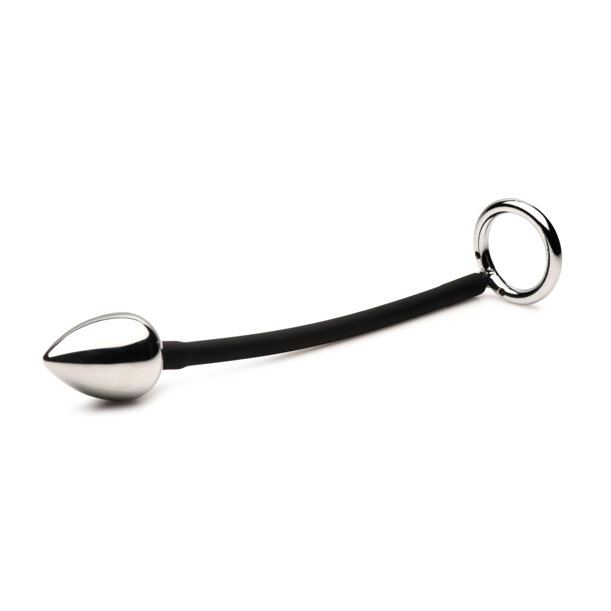 Master Series Tug Plug Aluminum Cock & Ball Ring with Anal Plug