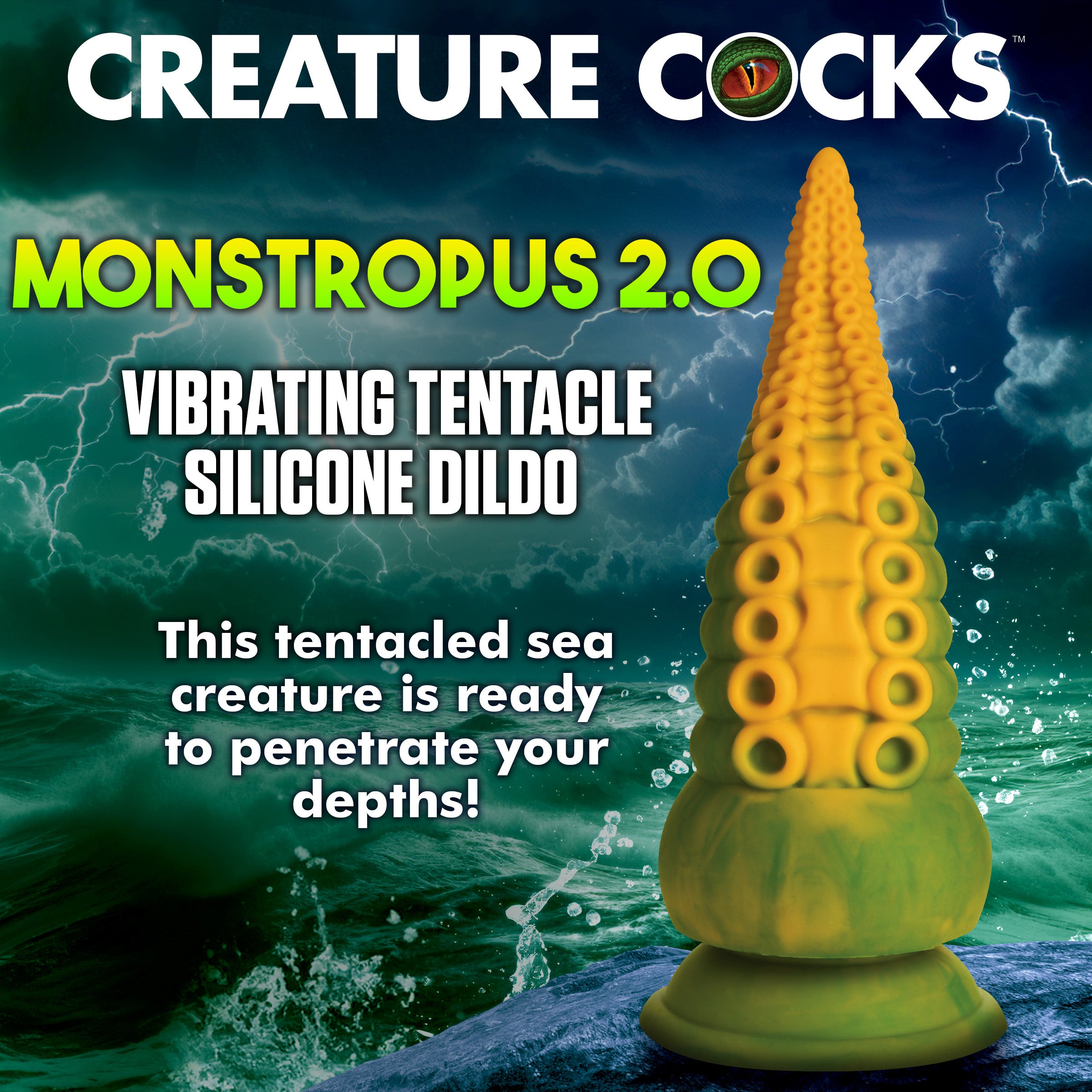 Creature Cocks Monstropus 2.0 Vibrating Tentacle Rechargeable Silicone Dildo