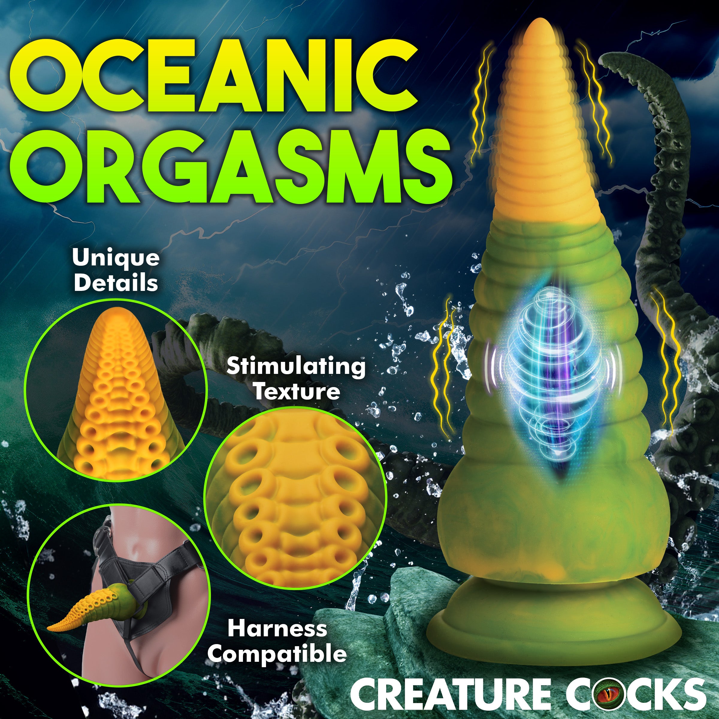 Creature Cocks Monstropus 2.0 Vibrating Tentacle Rechargeable Silicone Dildo