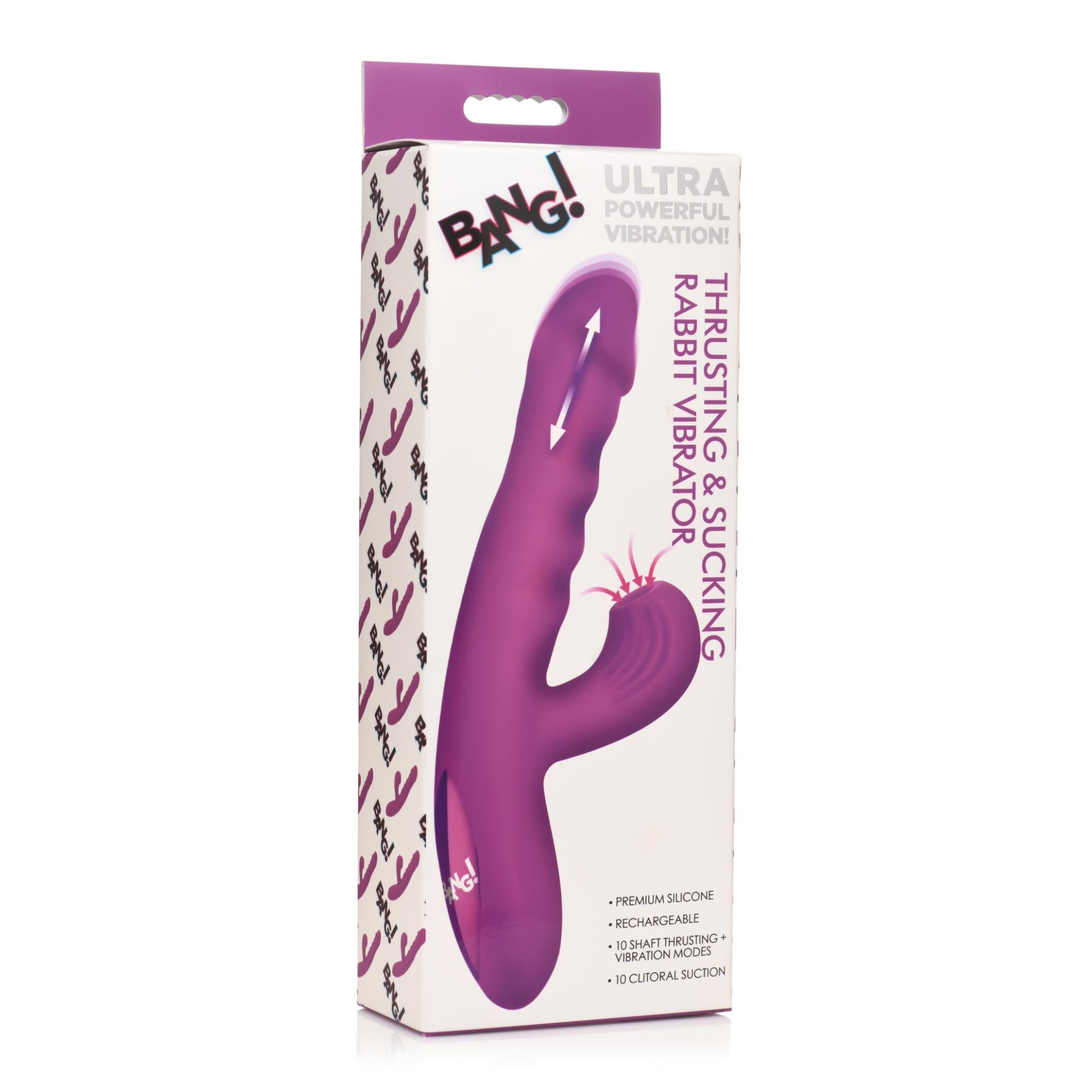 Bang! Thrusting & Vibrating Rechargeable Silicone Rabbit Vibrator