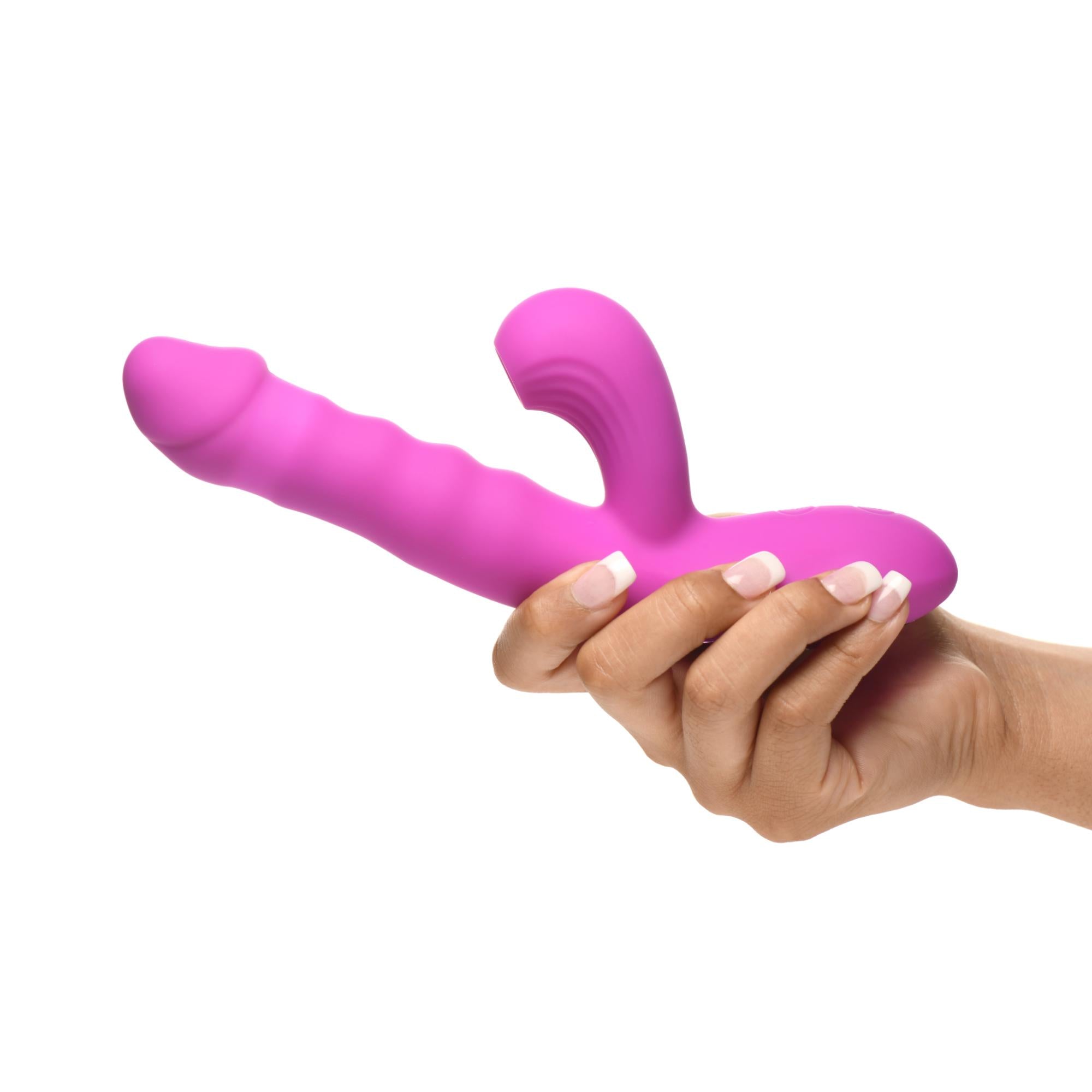 Bang! Thrusting & Vibrating Rechargeable Silicone Rabbit Vibrator