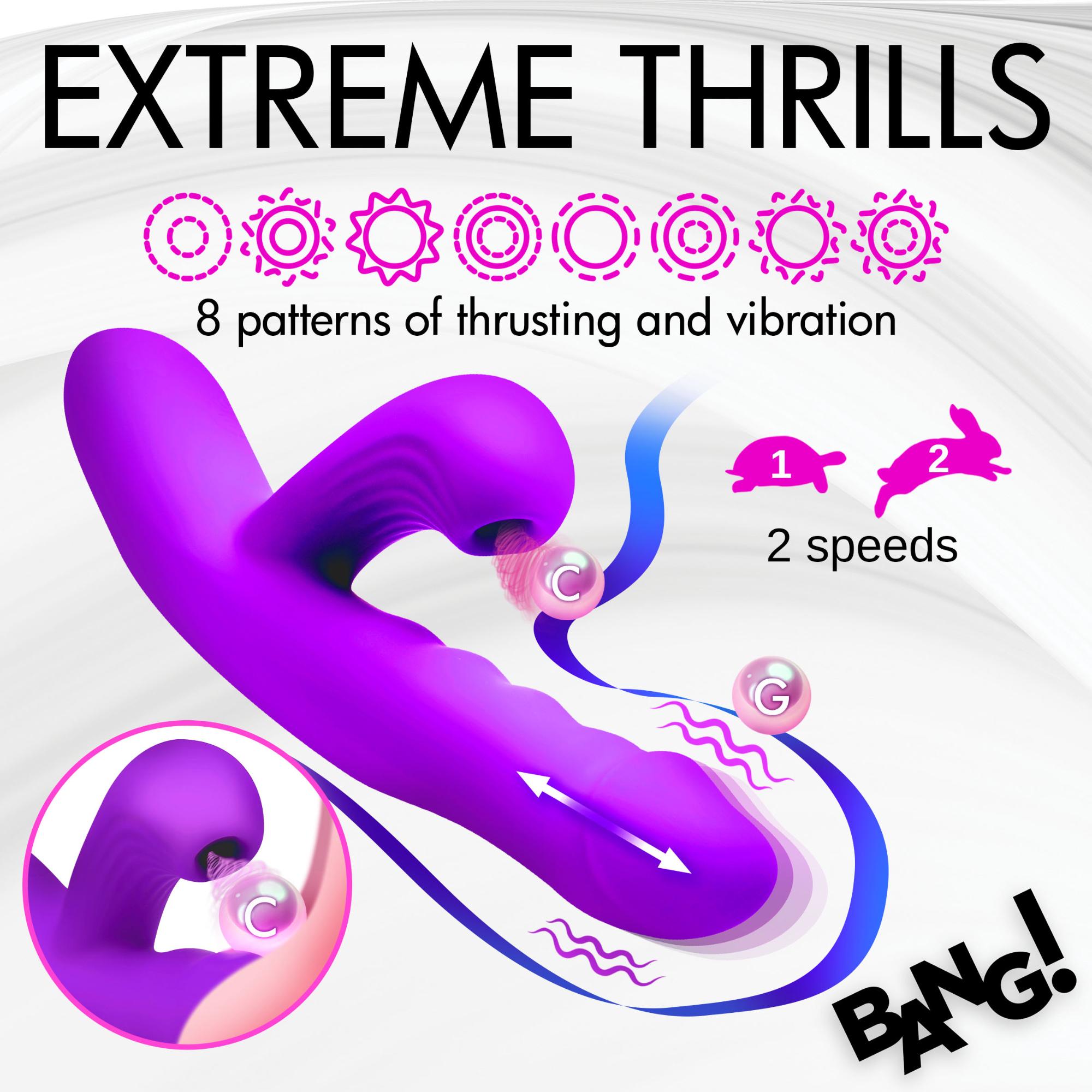 Bang! Thrusting & Vibrating Rechargeable Silicone Rabbit Vibrator