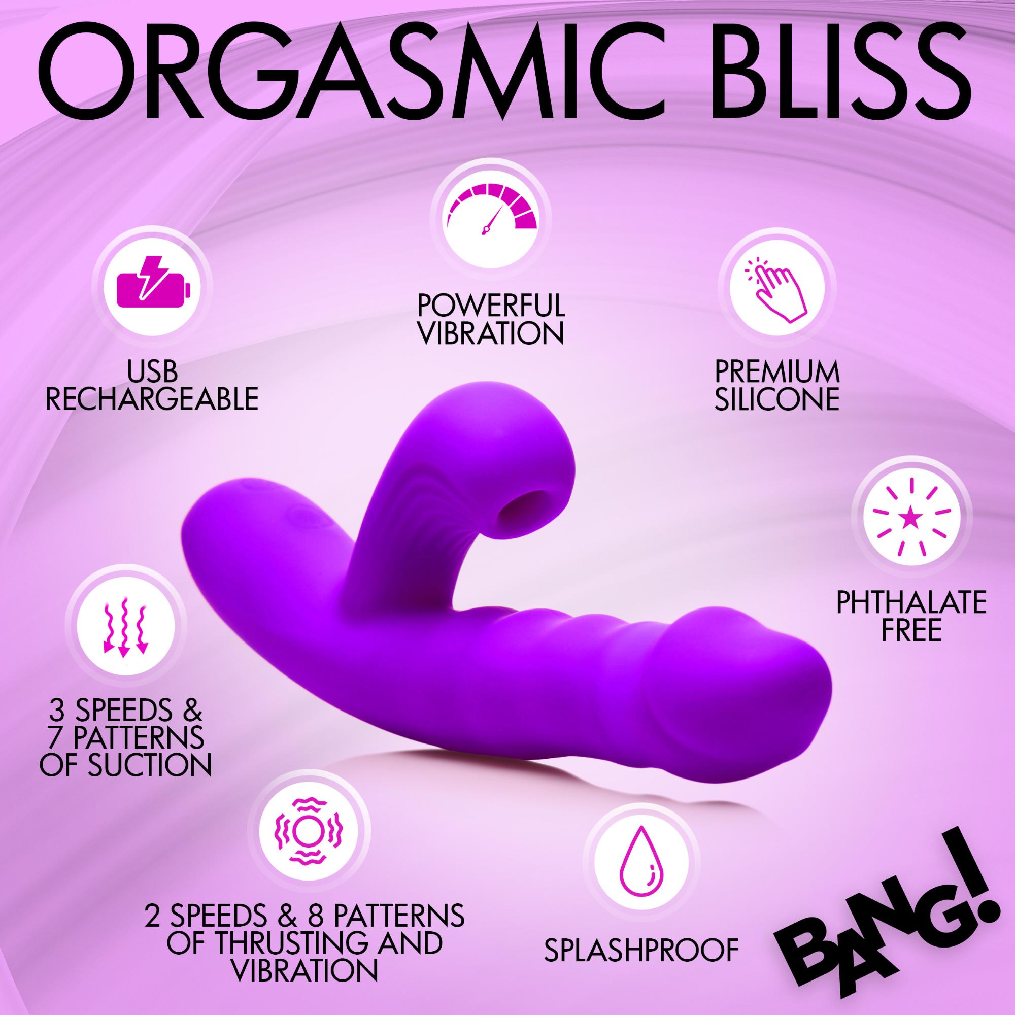 Bang! Thrusting & Vibrating Rechargeable Silicone Rabbit Vibrator