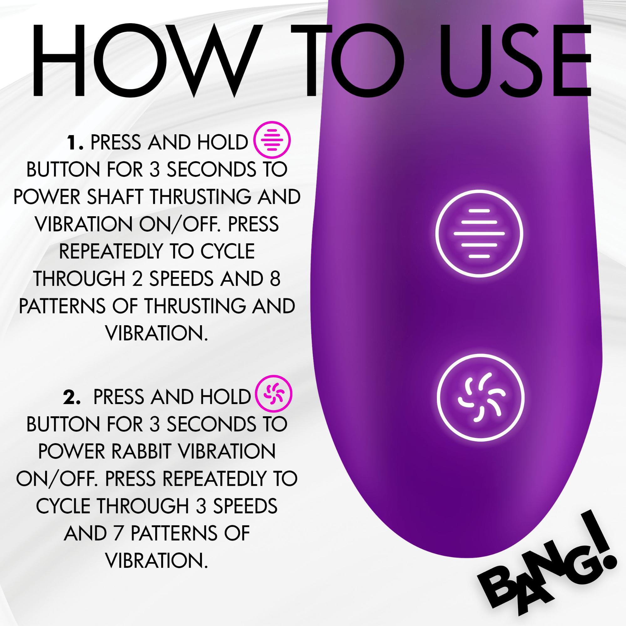 Bang! Thrusting & Vibrating Rechargeable Silicone Rabbit Vibrator