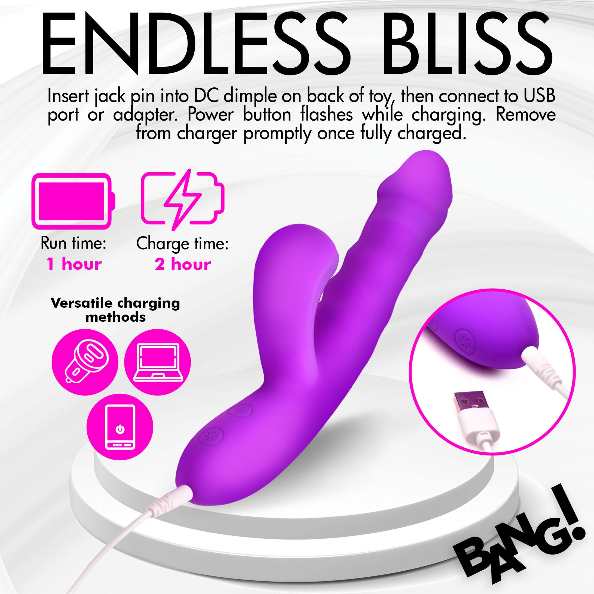 Bang! Thrusting & Vibrating Rechargeable Silicone Rabbit Vibrator