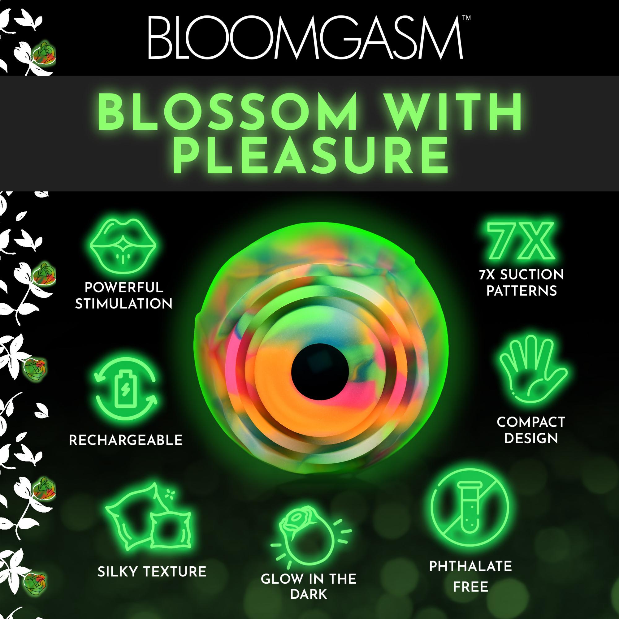 Bloomgasm Glow Rose Rechargeable Silicone Glow-in-the-Dark Rose Clit Stimulator