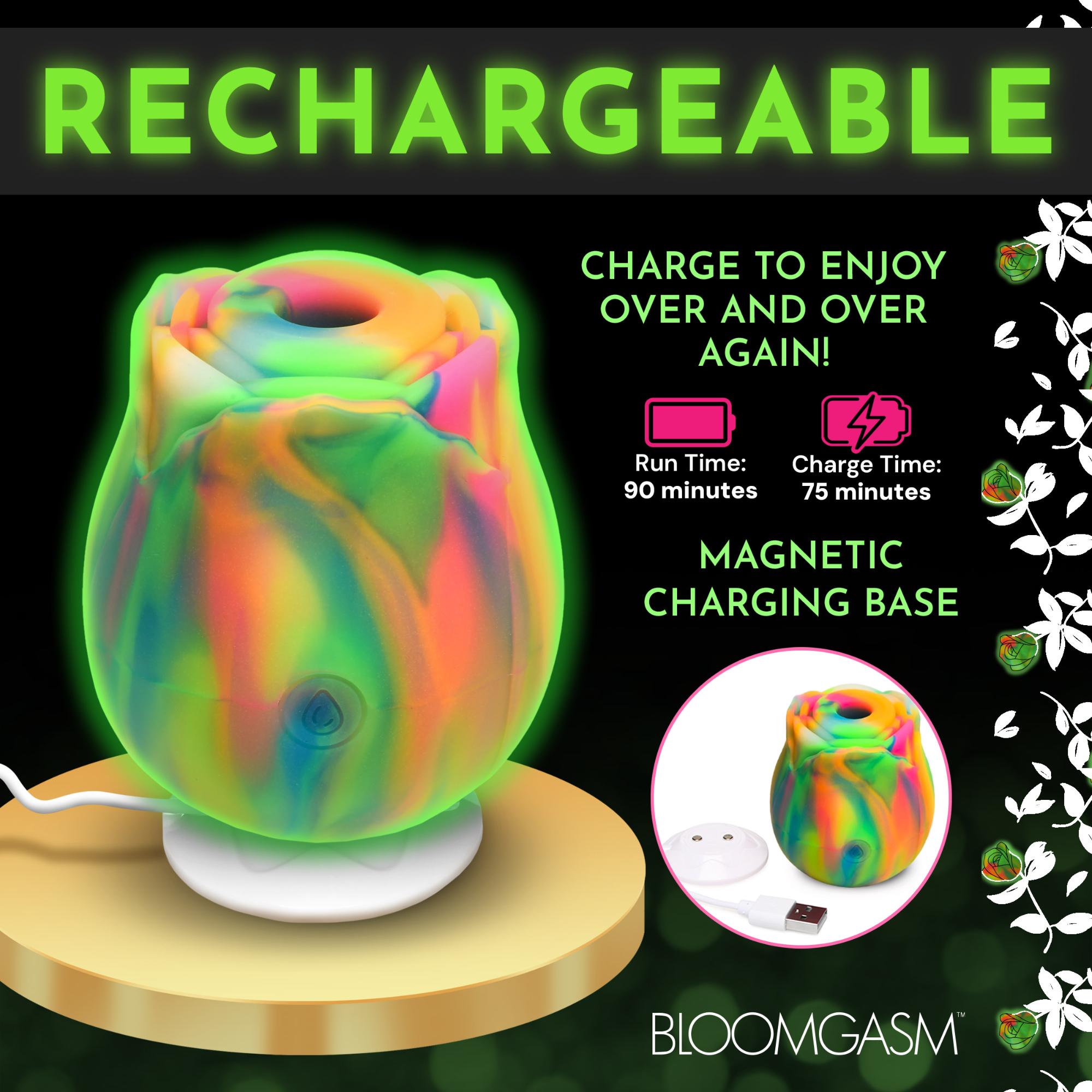 Bloomgasm Glow Rose Rechargeable Silicone Glow-in-the-Dark Rose Clit Stimulator