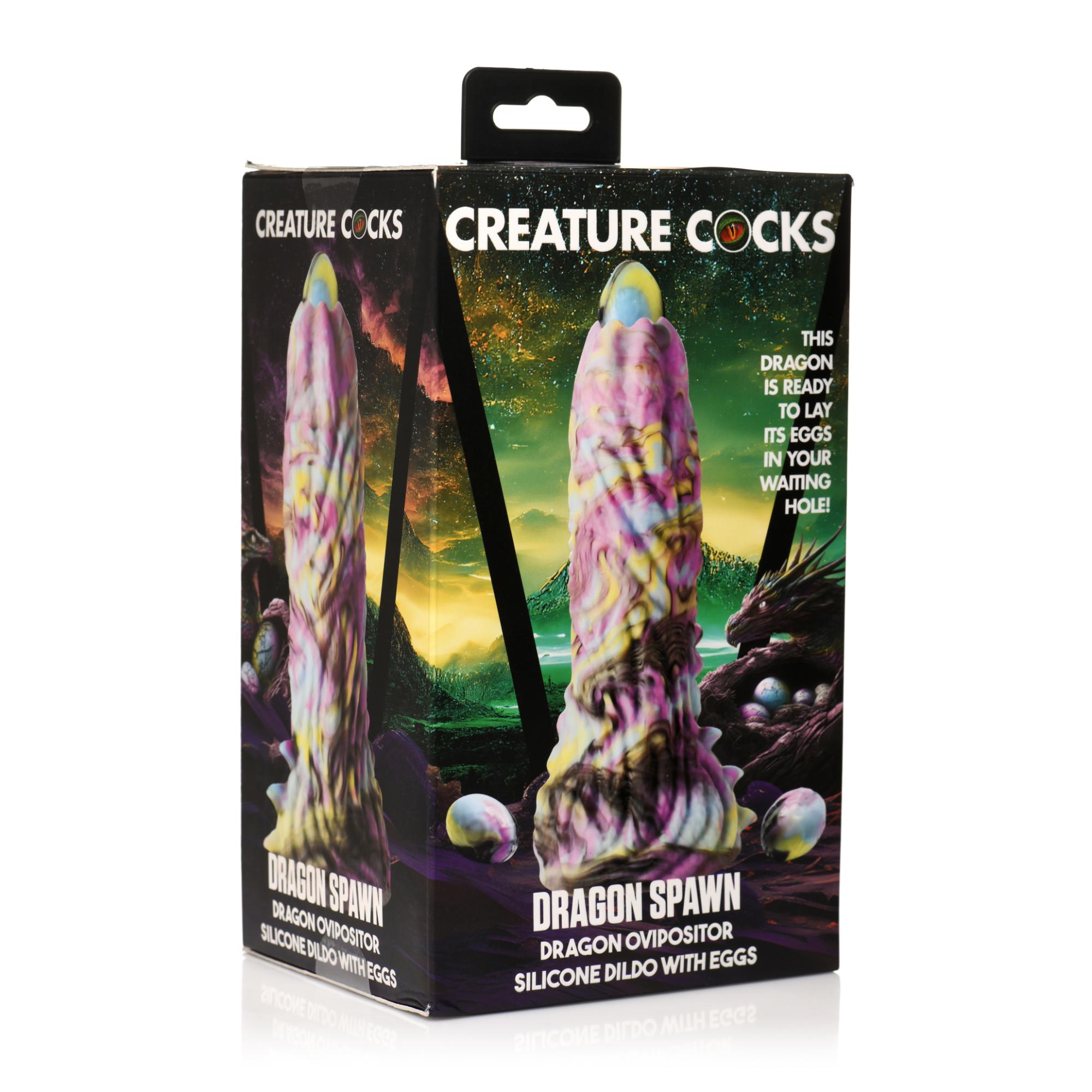 Creature Cocks Dragon Spawn Dragon Ovipositor Silicone Dildo with Eggs