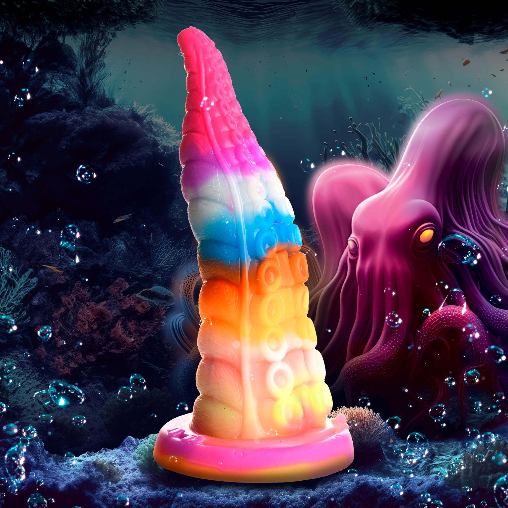 Creature Cocks Luminoctopus Glow in The Dark Tentacle Silicone Dildo