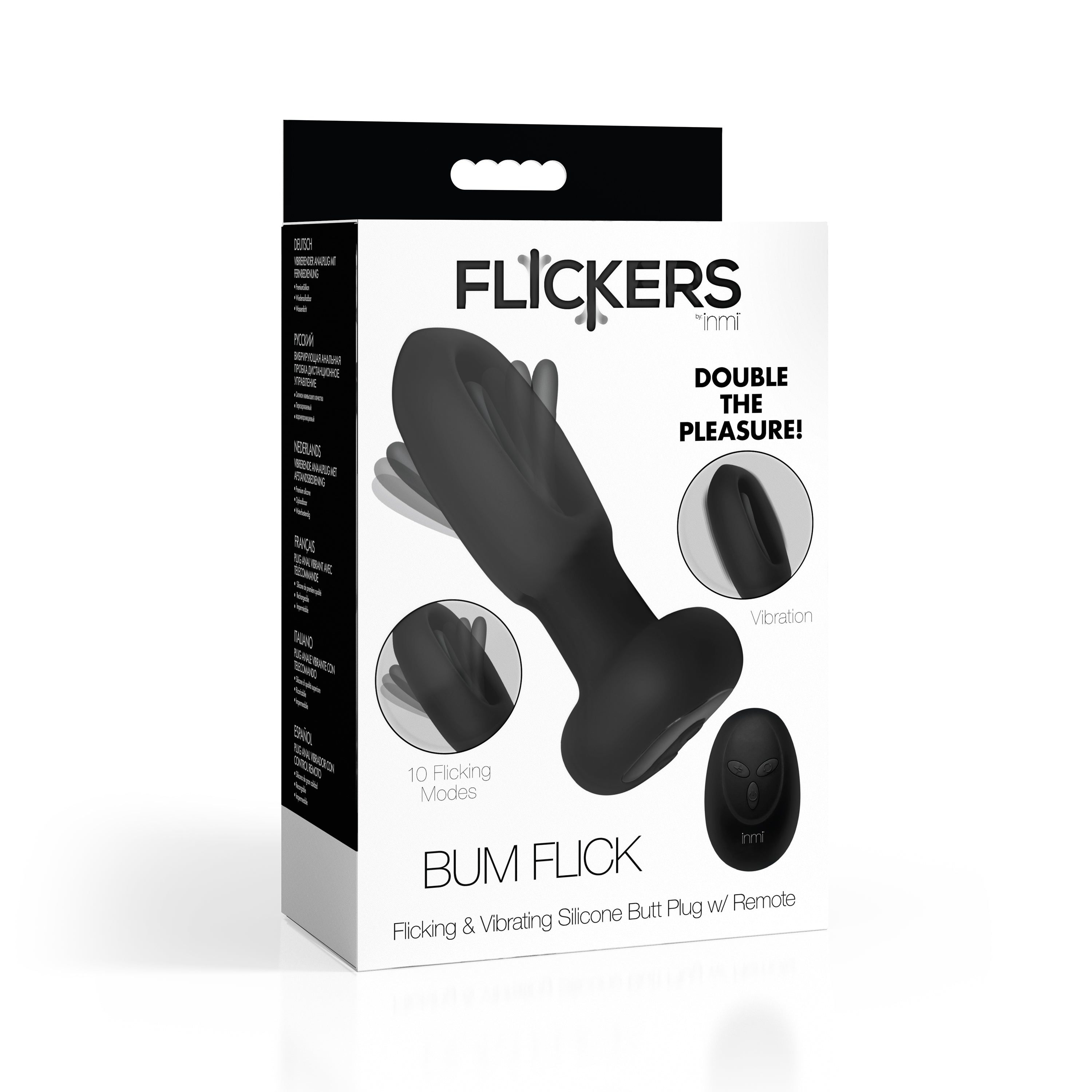 Flickers Bum Flick Flicking & Vibrating Rechargeable Silicone Butt Plug with Remote