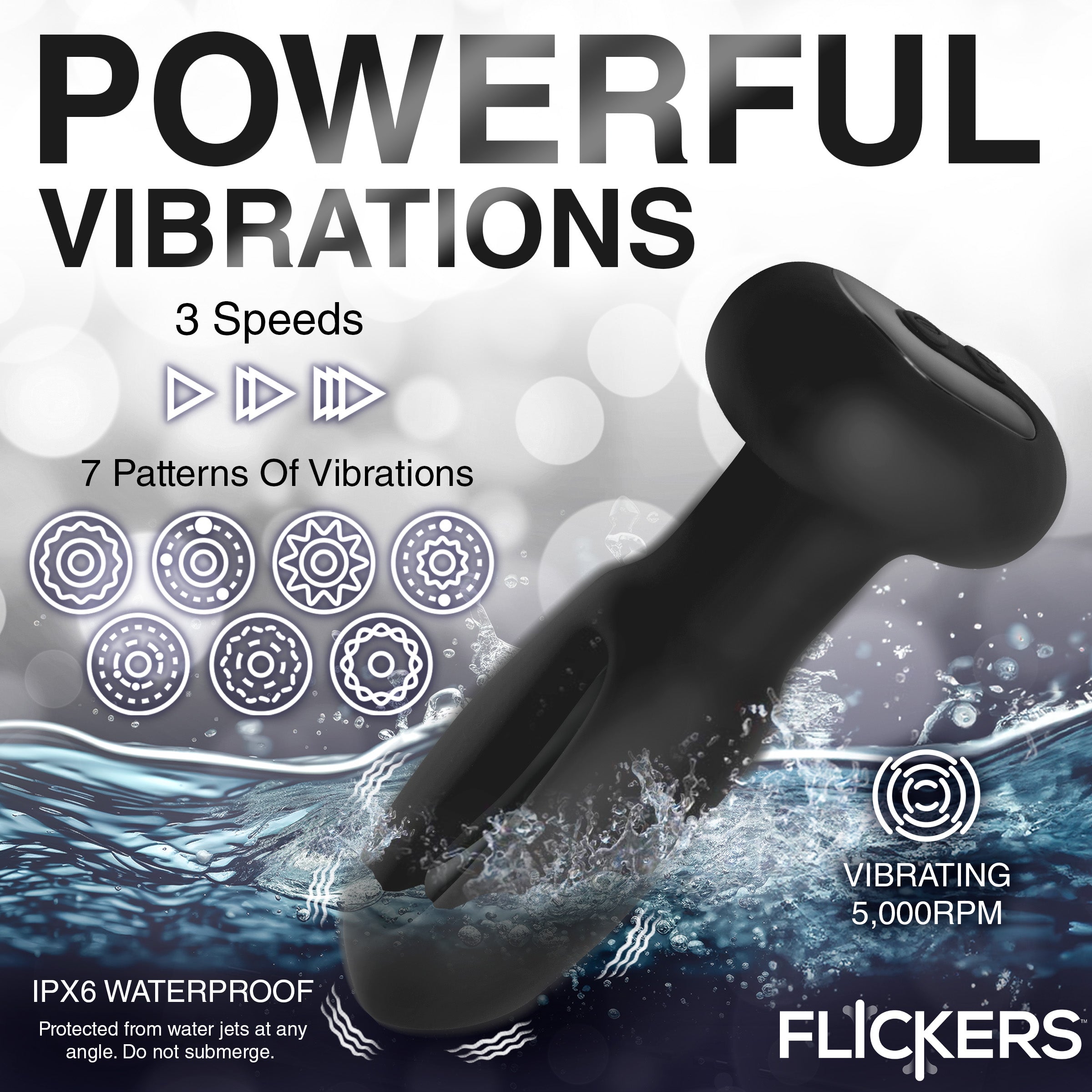 Flickers Bum Flick Flicking & Vibrating Rechargeable Silicone Butt Plug with Remote