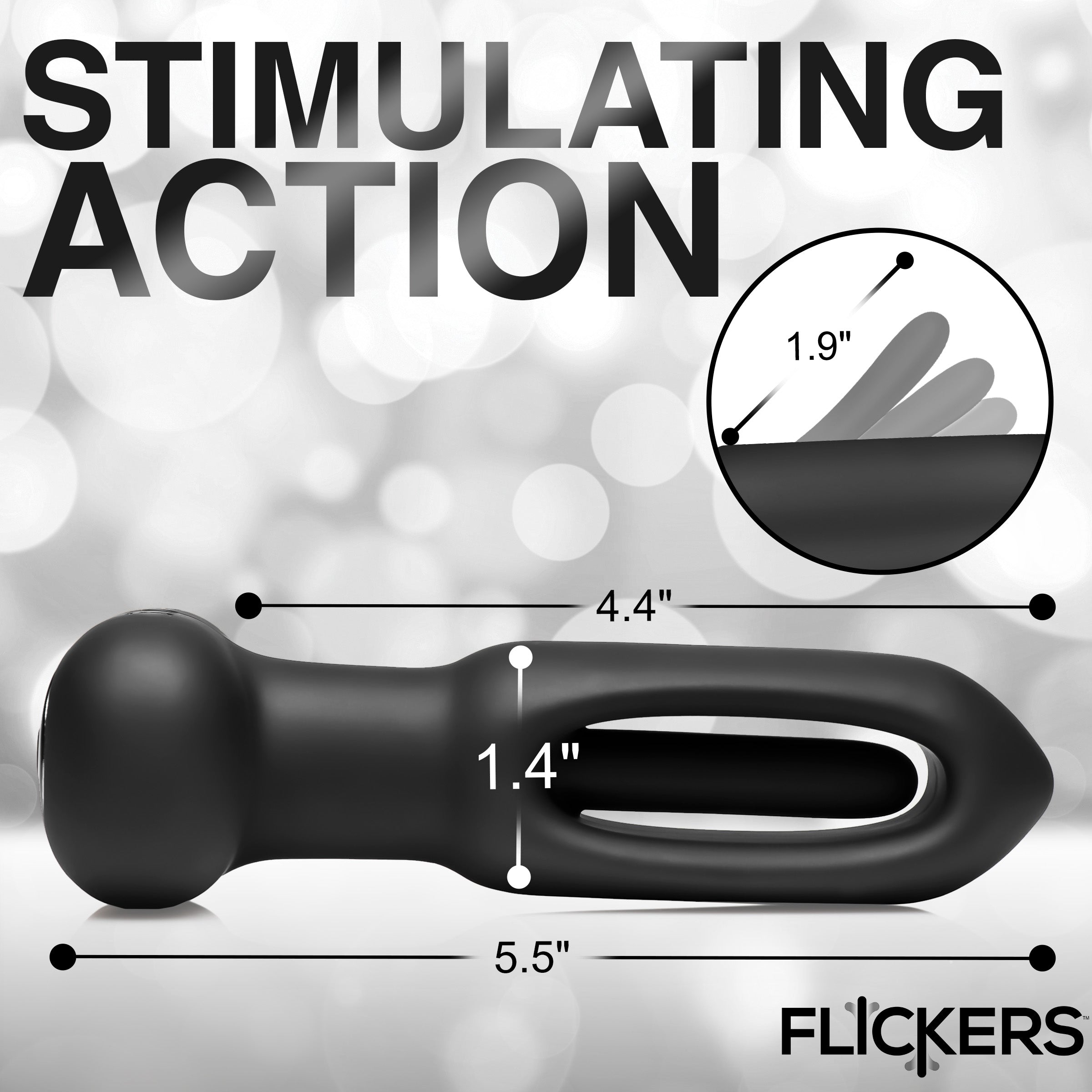 Flickers Bum Flick Flicking & Vibrating Rechargeable Silicone Butt Plug with Remote