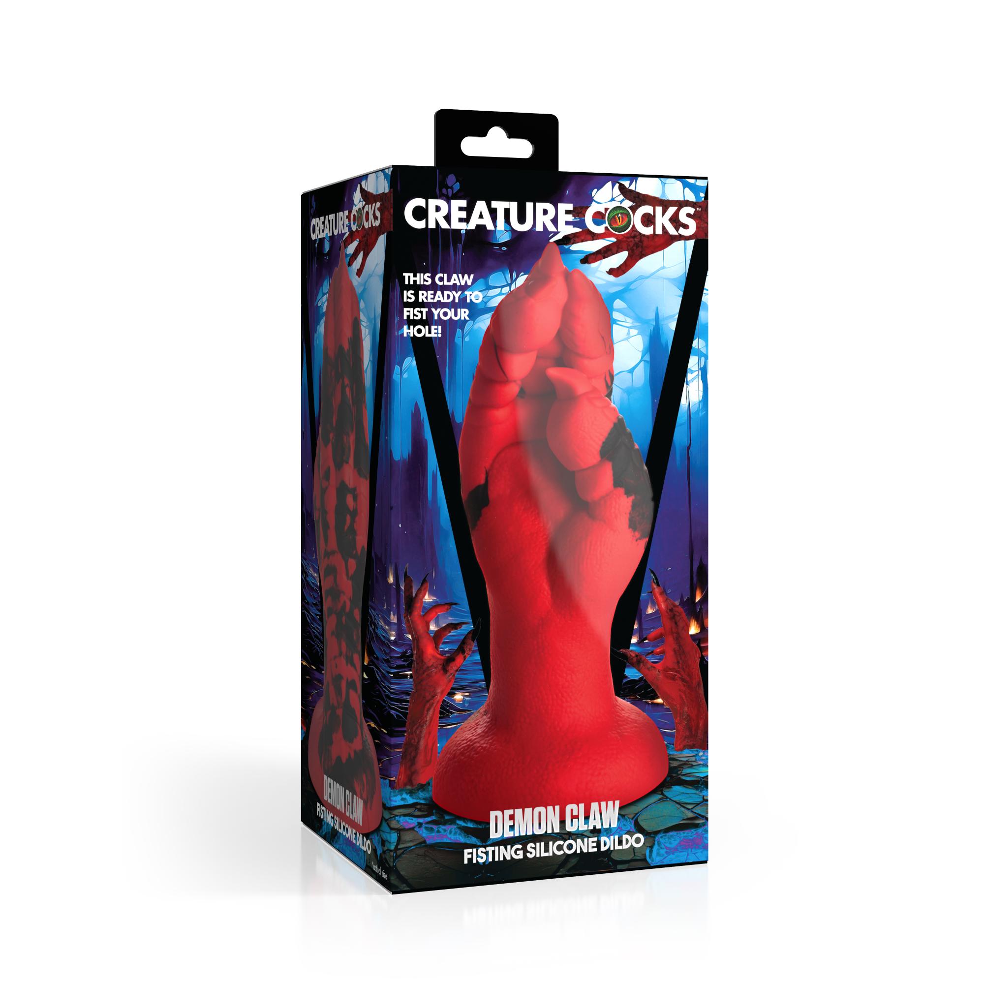 Creature Cocks Demon Claw Fisting Silicone Dildo - Red/Black