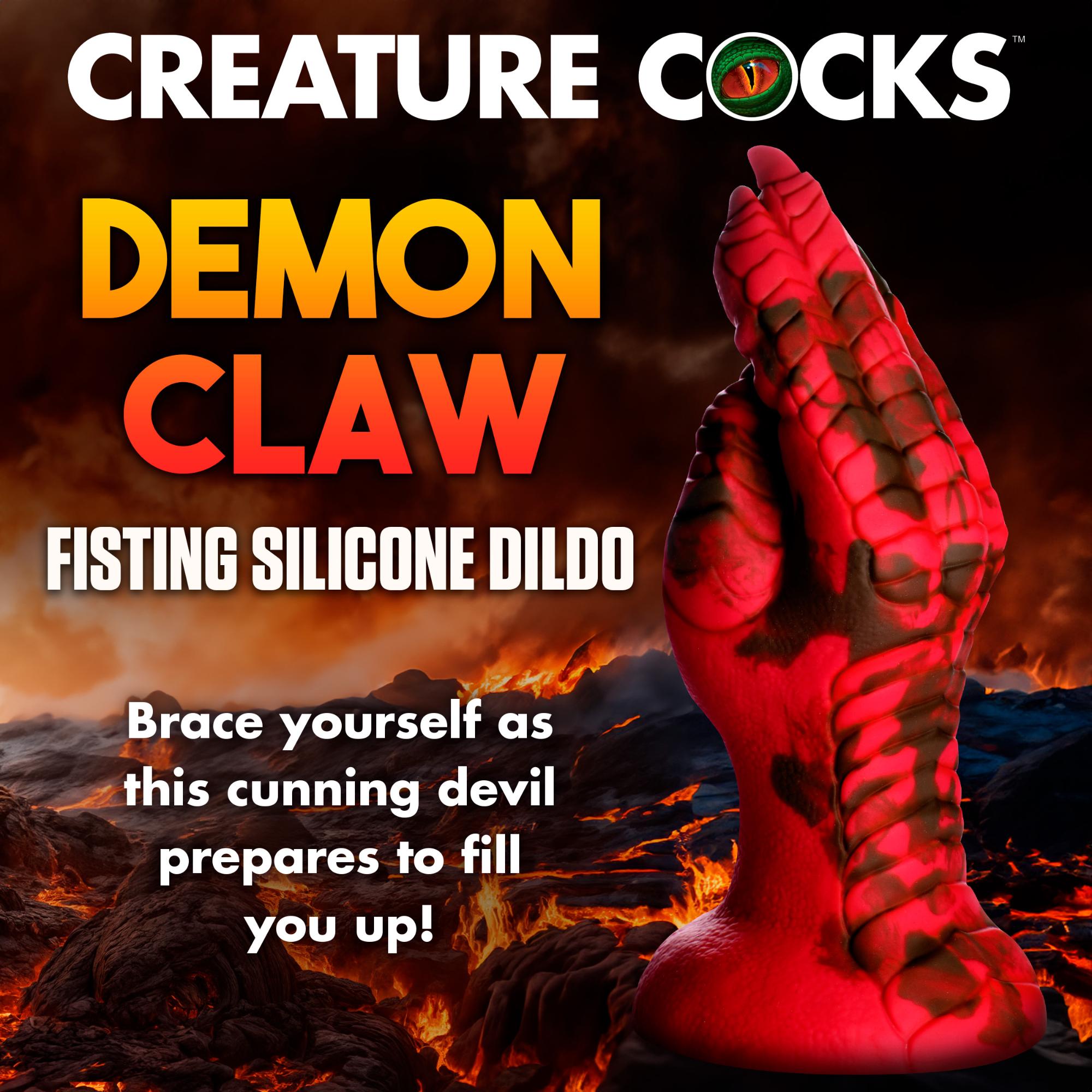 Creature Cocks Demon Claw Fisting Silicone Dildo - Red/Black