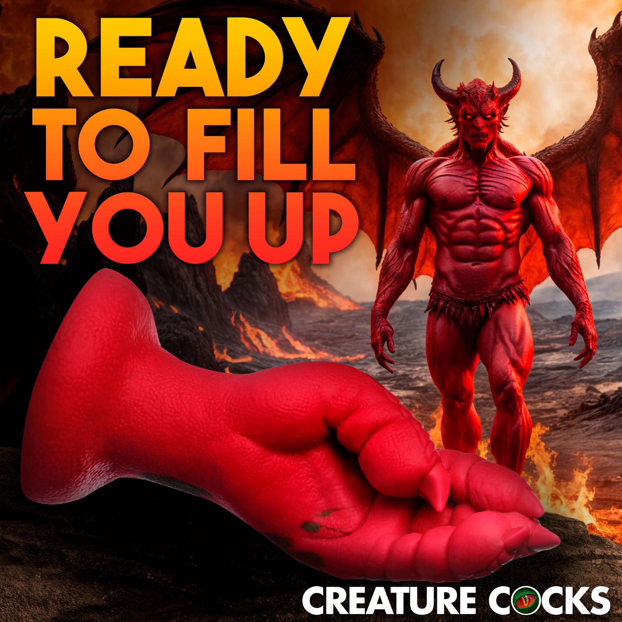 Creature Cocks Demon Claw Fisting Silicone Dildo - Red/Black