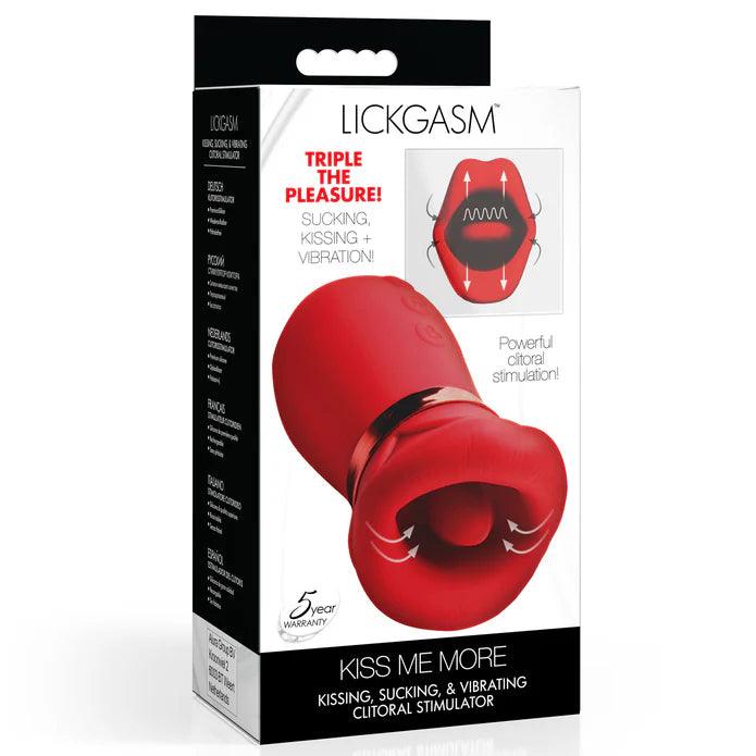 Lickgasm Kiss Me More Kissing, Sucking & Vibrating Rechargeable Silicone Clitoral Vibrator