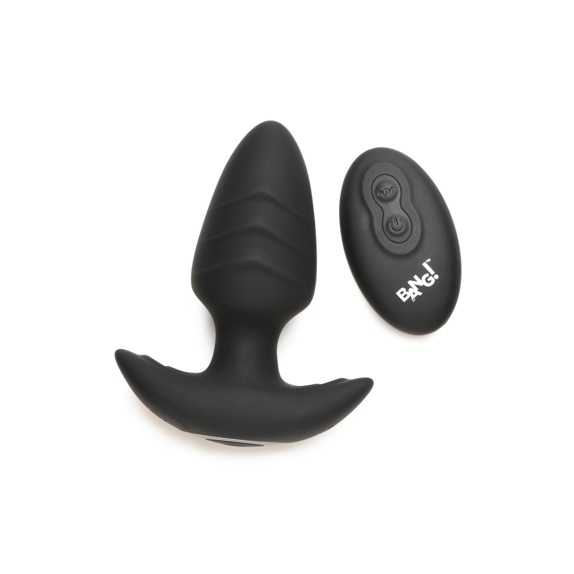 Bang! Rotating Vibrating Rechargeable Silicone Butt Plug with Remote