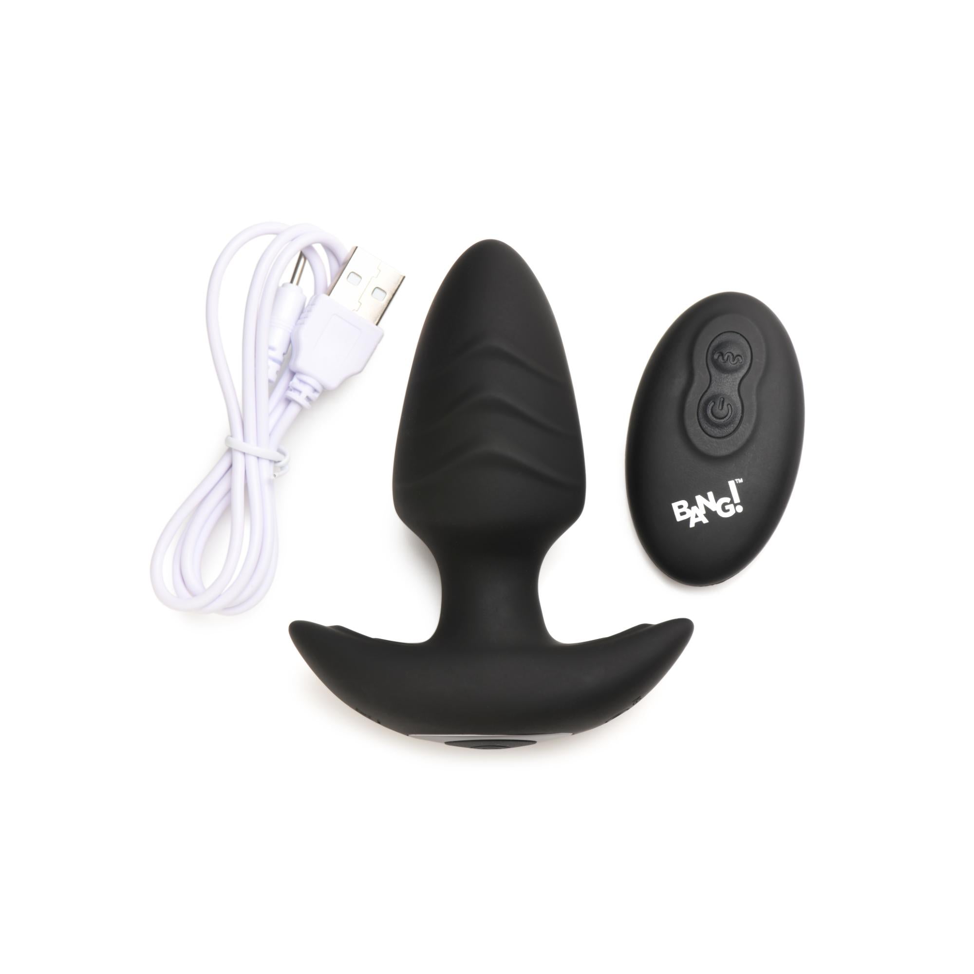 Bang! Rotating Vibrating Rechargeable Silicone Butt Plug with Remote