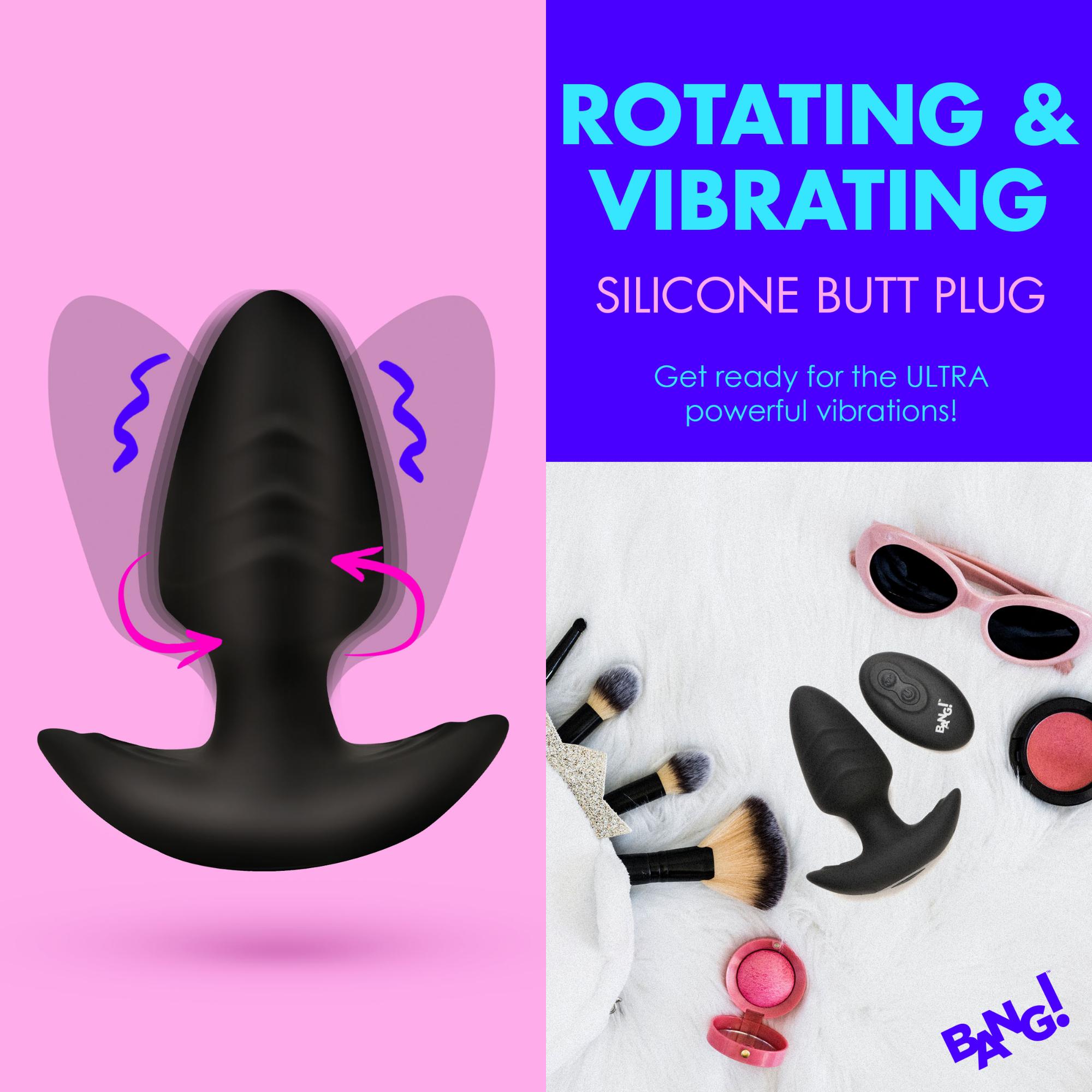 Bang! Rotating Vibrating Rechargeable Silicone Butt Plug with Remote