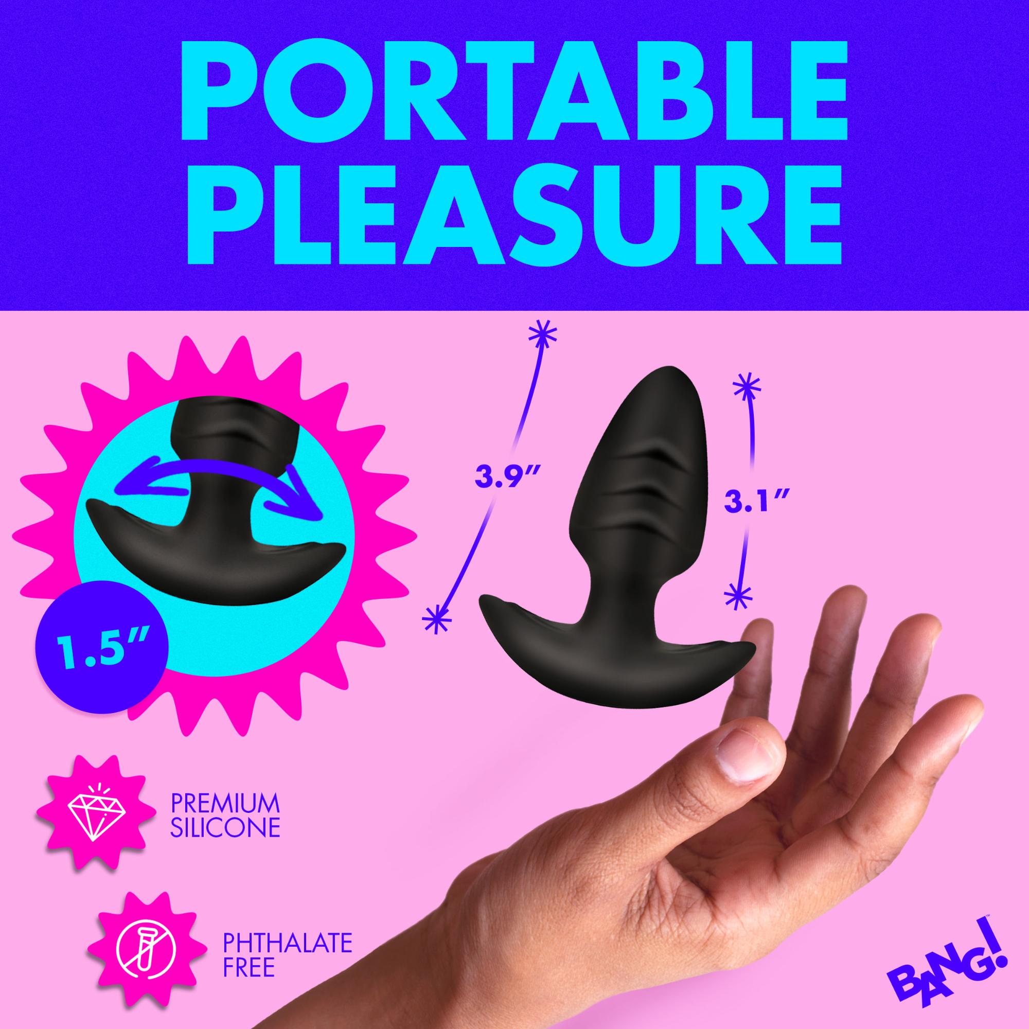 Bang! Rotating Vibrating Rechargeable Silicone Butt Plug with Remote