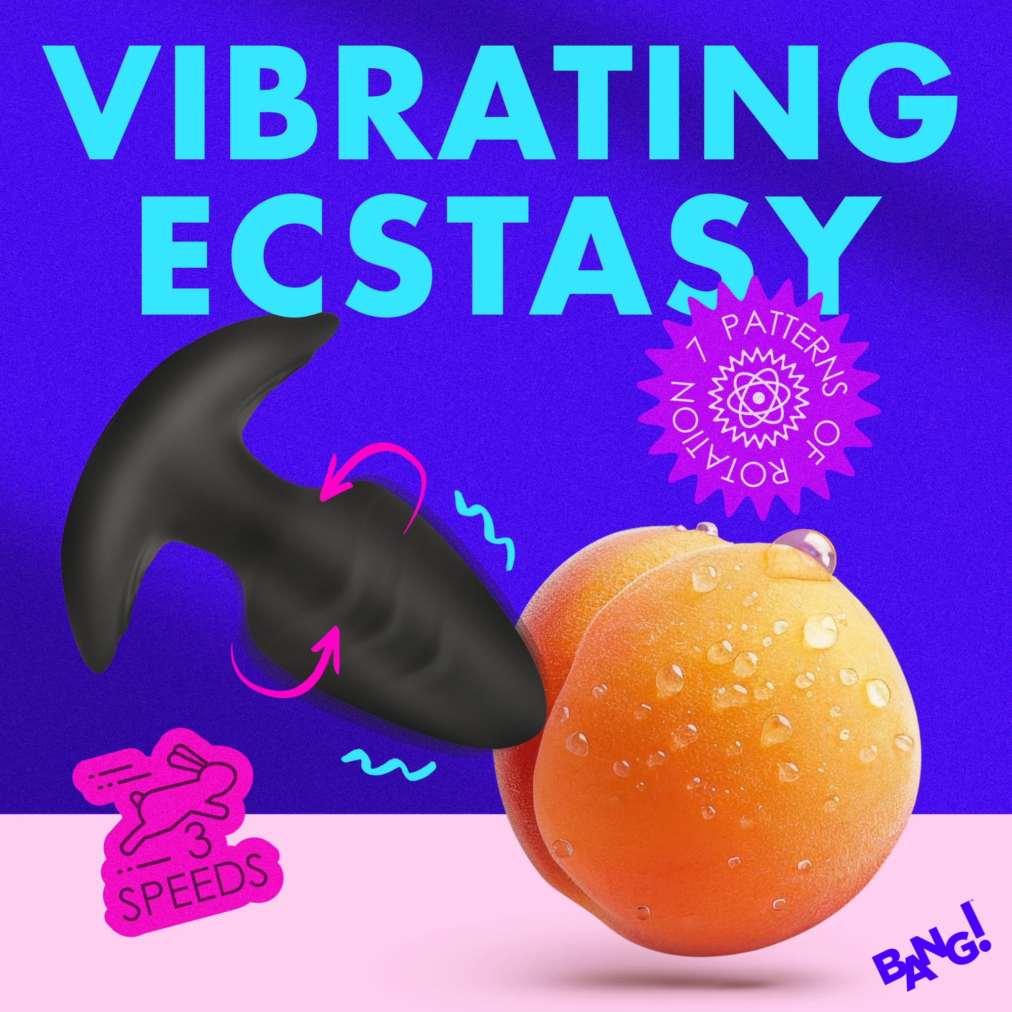 Bang! Rotating Vibrating Rechargeable Silicone Butt Plug with Remote