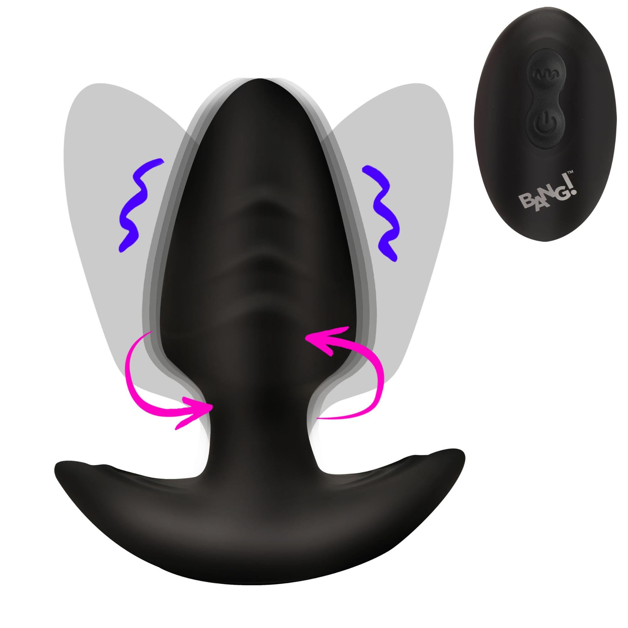 Bang! Rotating Vibrating Rechargeable Silicone Butt Plug with Remote