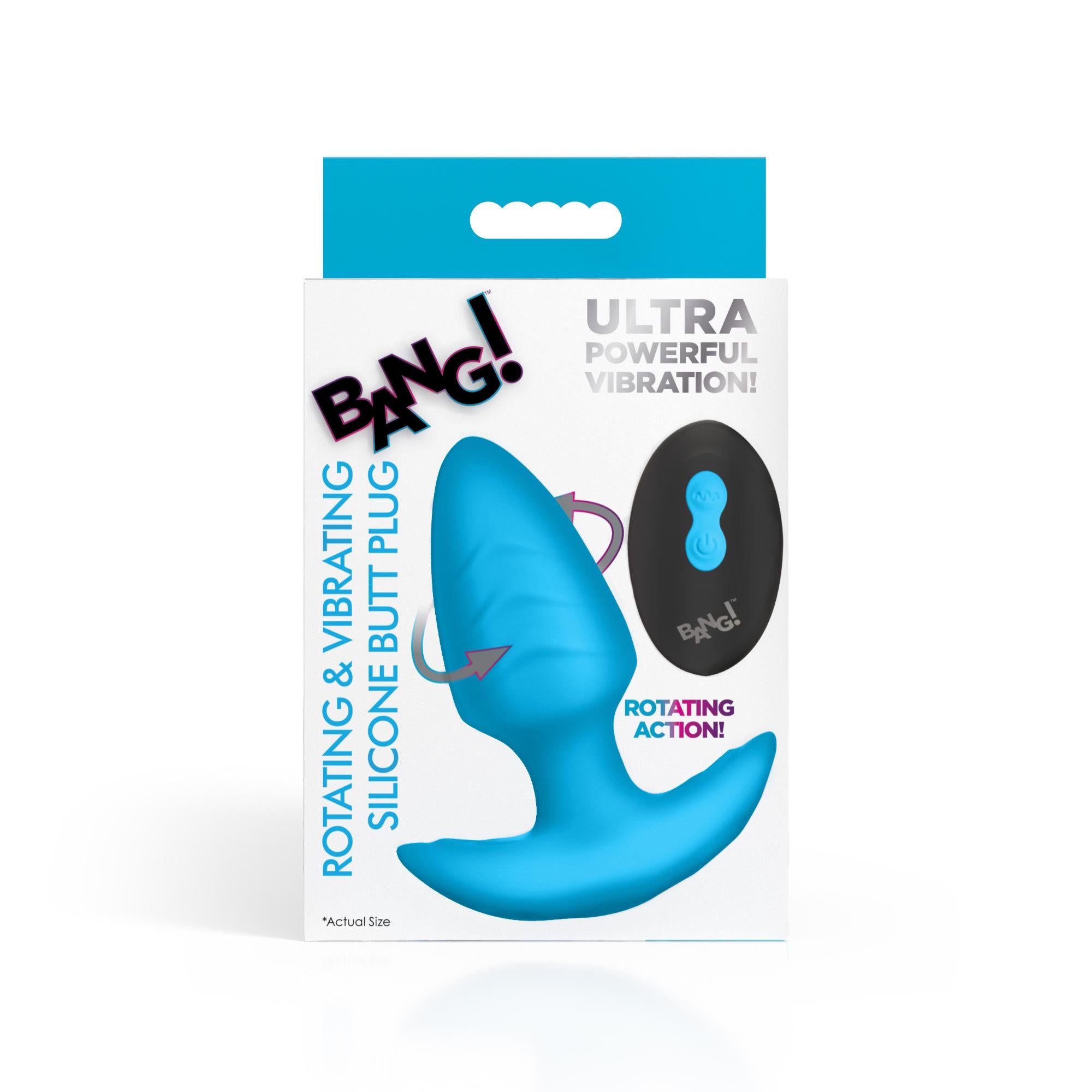 Bang! Rotating Vibrating Rechargeable Silicone Butt Plug with Remote