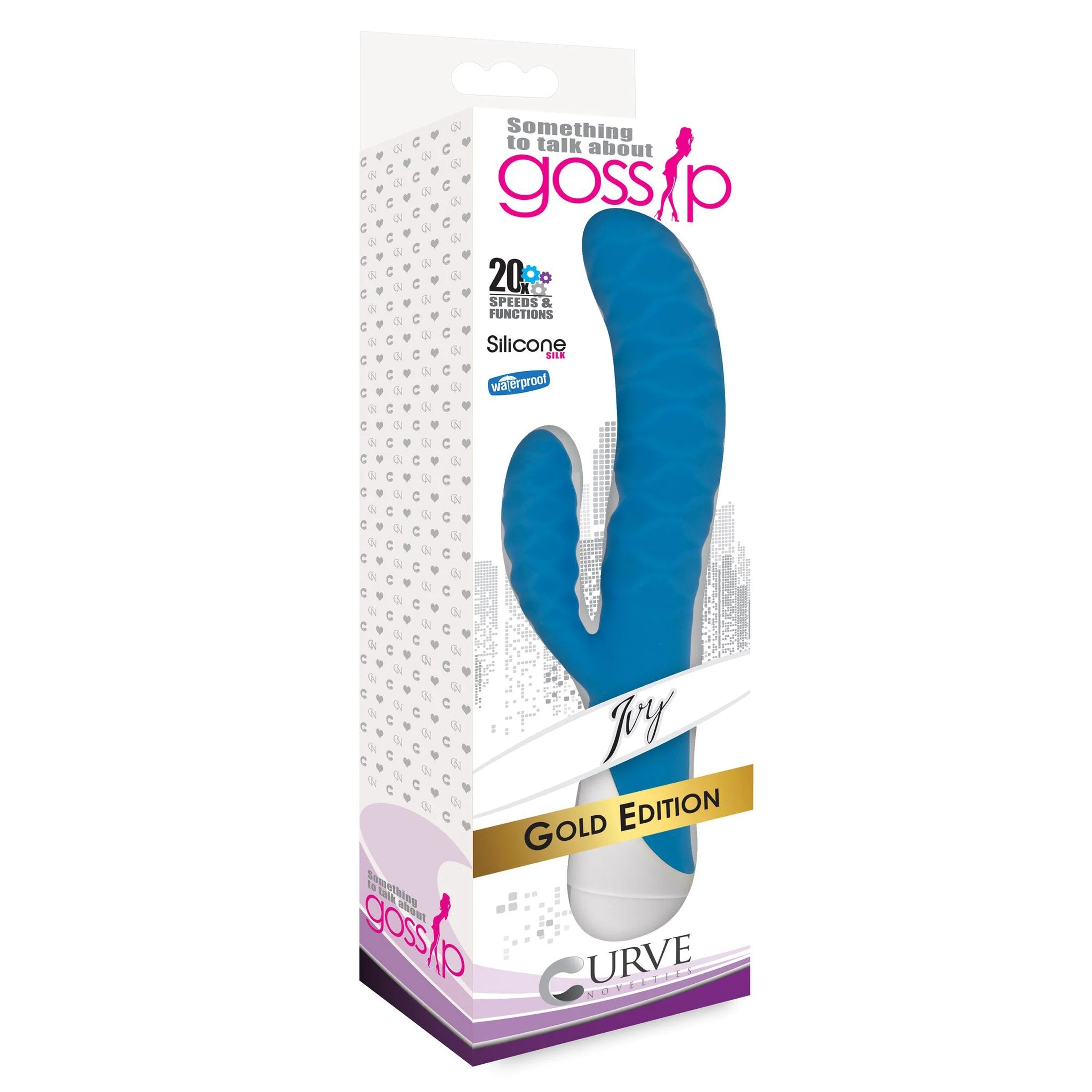 Curve Toys Gossip Ivy Waterproof Wavy Silicone Flexible Dual Stimulation Vibrator