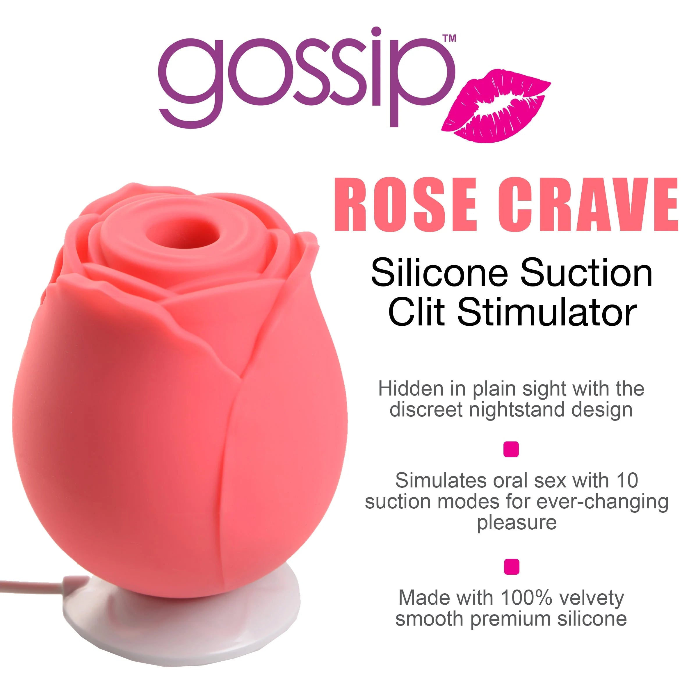 Gossip Rose Crave 10X Rechargeable Silicone Clitoral Stimulator