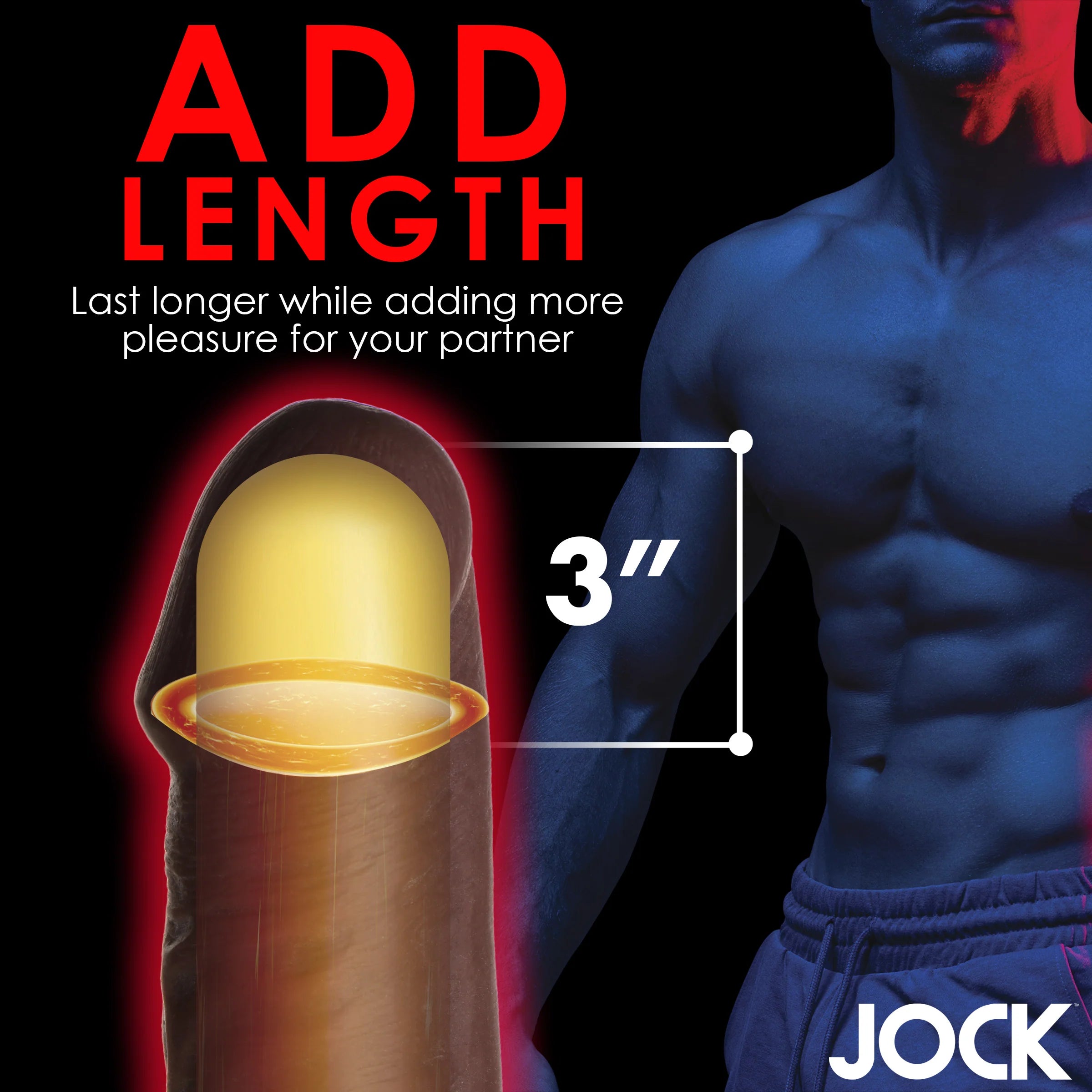 Jock Extra Long Penis Extension Sleeve 3 in.