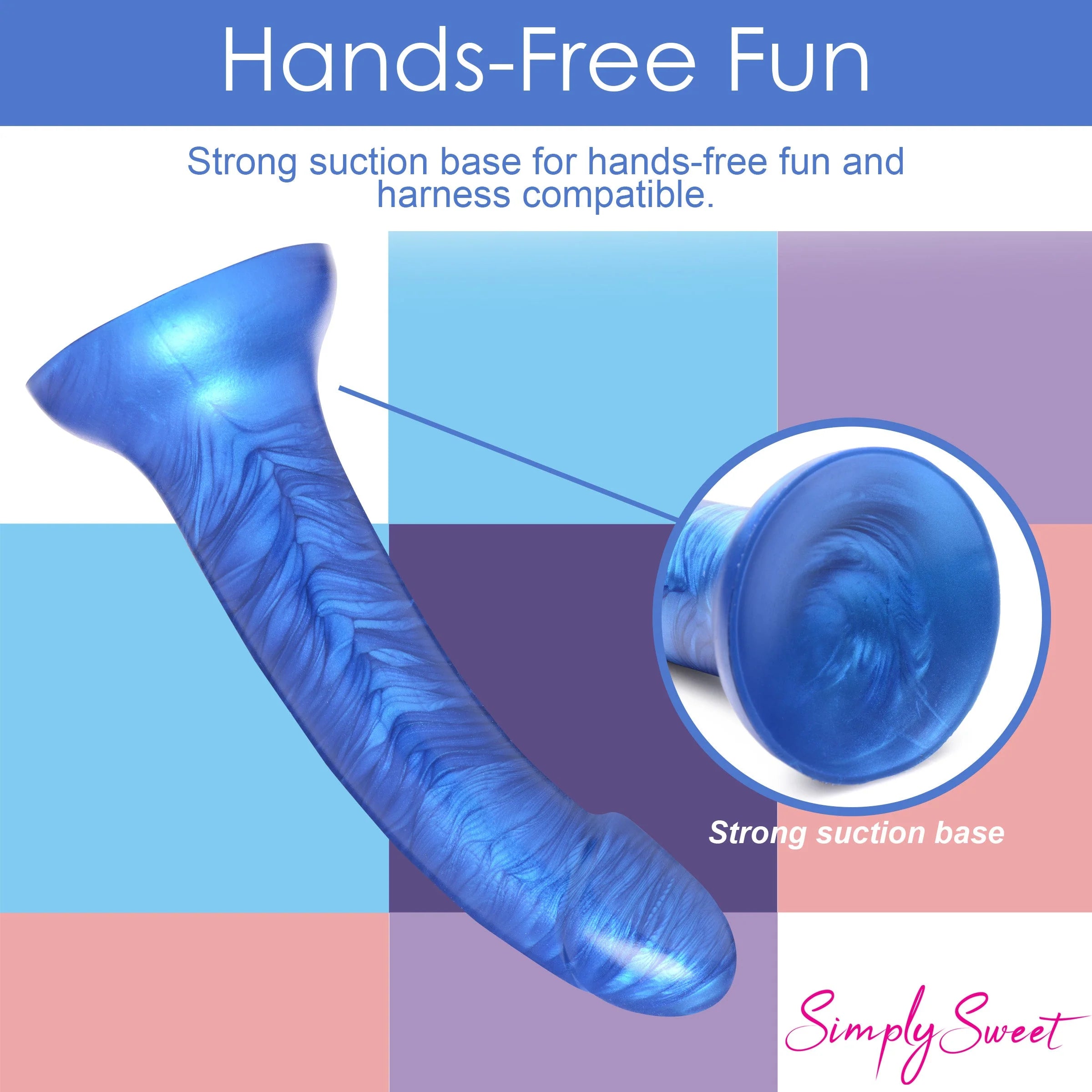 Simply Sweet Metallic Silicone Dildo 7in