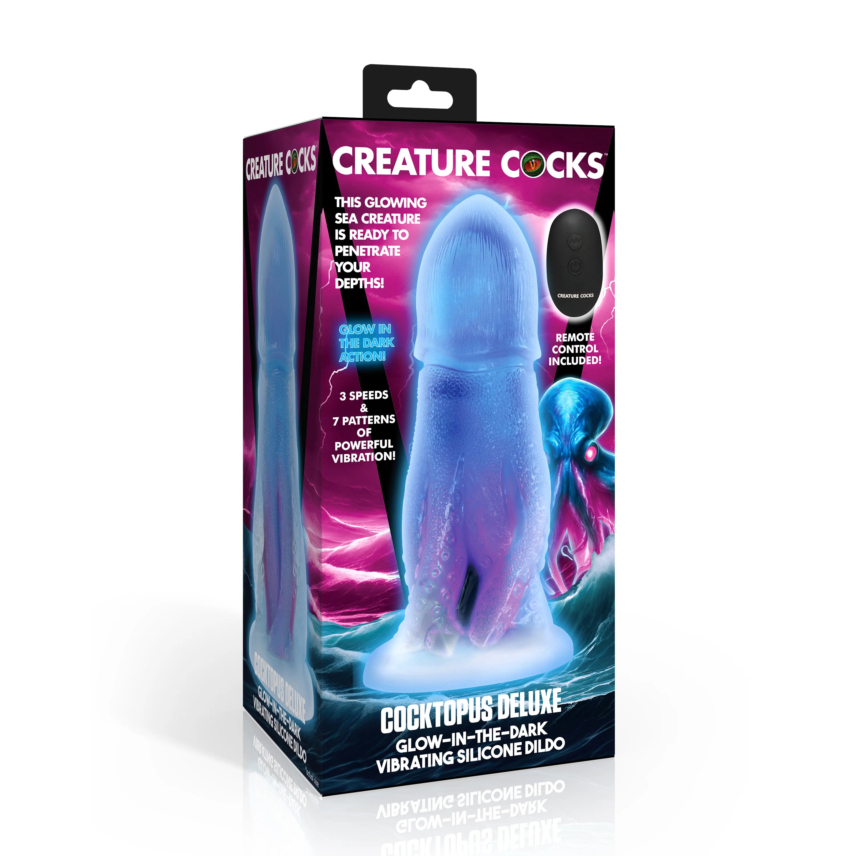 Cocktopus Deluxe Glow-in-the-Dark Vibrating Silicone Dildo