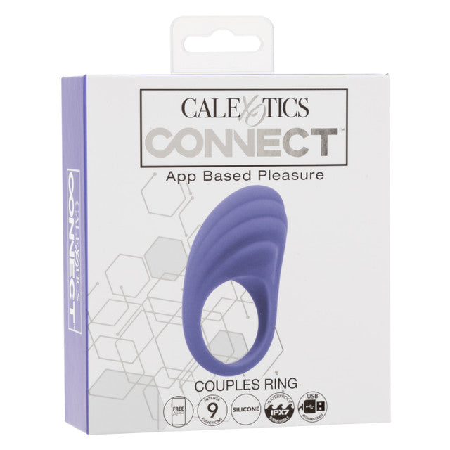 CalExotics Connect Couples Ring Rechargeable Silicone App Compatible Cock Ring with Remote